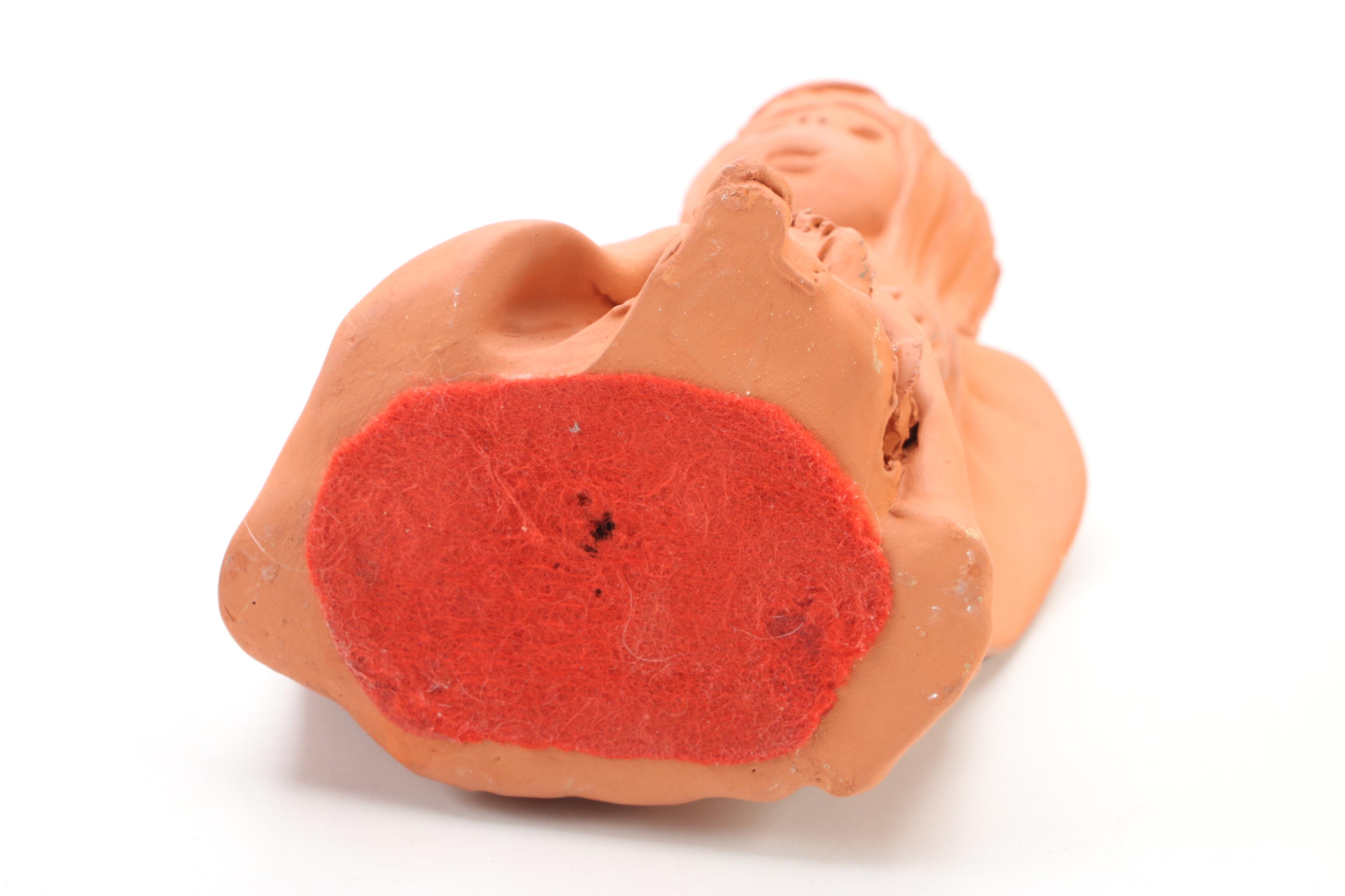 Ann Entis Terracotta Angel Figure with Cast Resin Bust, Late 20th Century