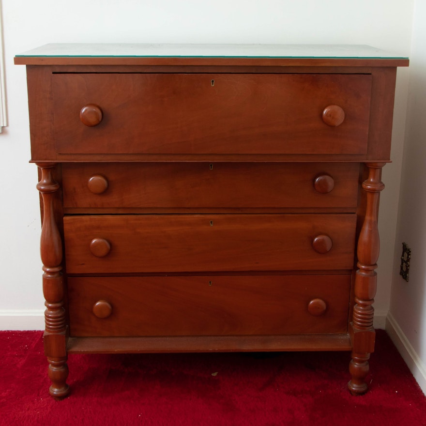 Late Federal Style Cherry Chest of Drawers, Mid to Late 20th Century
