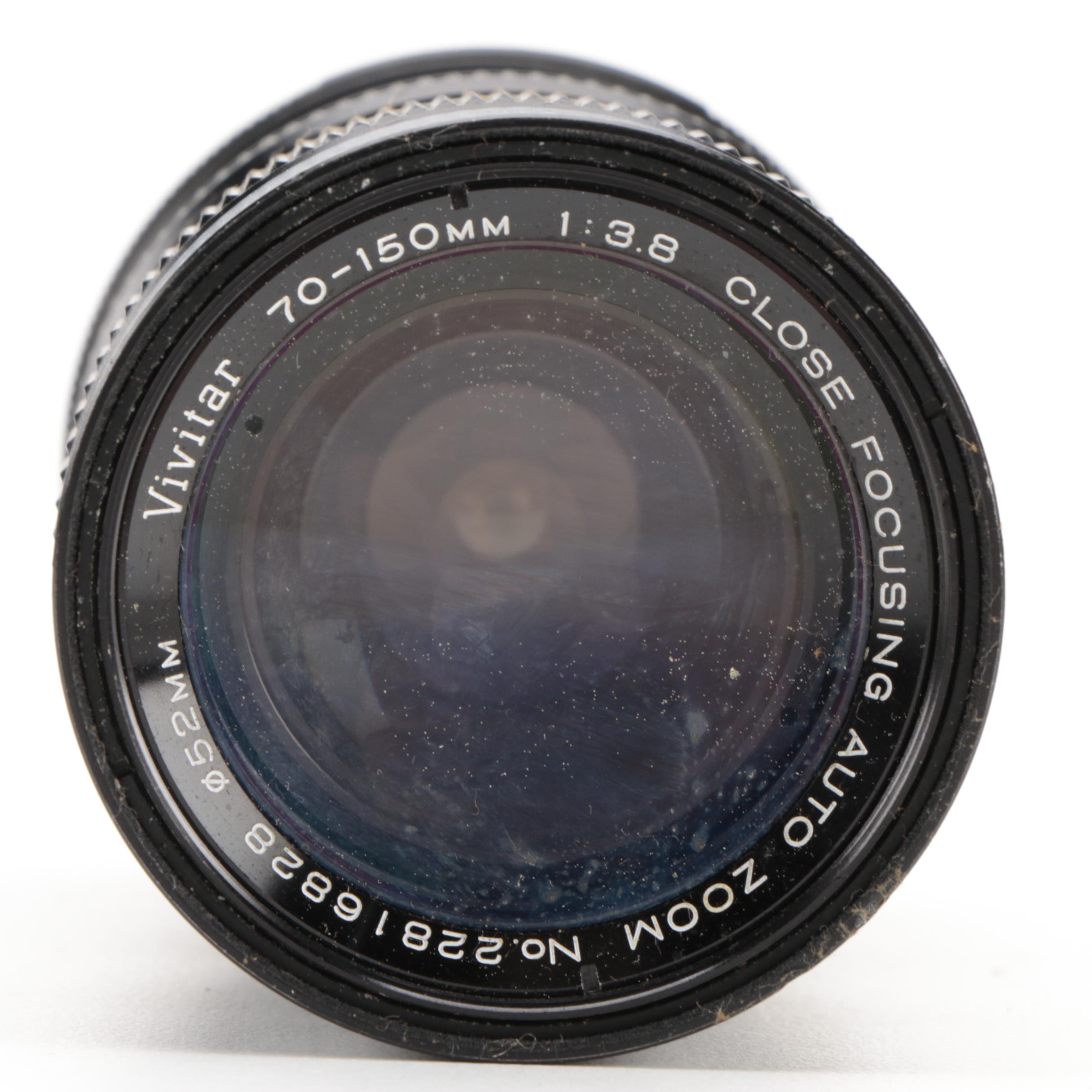 Asahi Pentax ME 35mm Camera with Vivitar Lens and Camera Bag