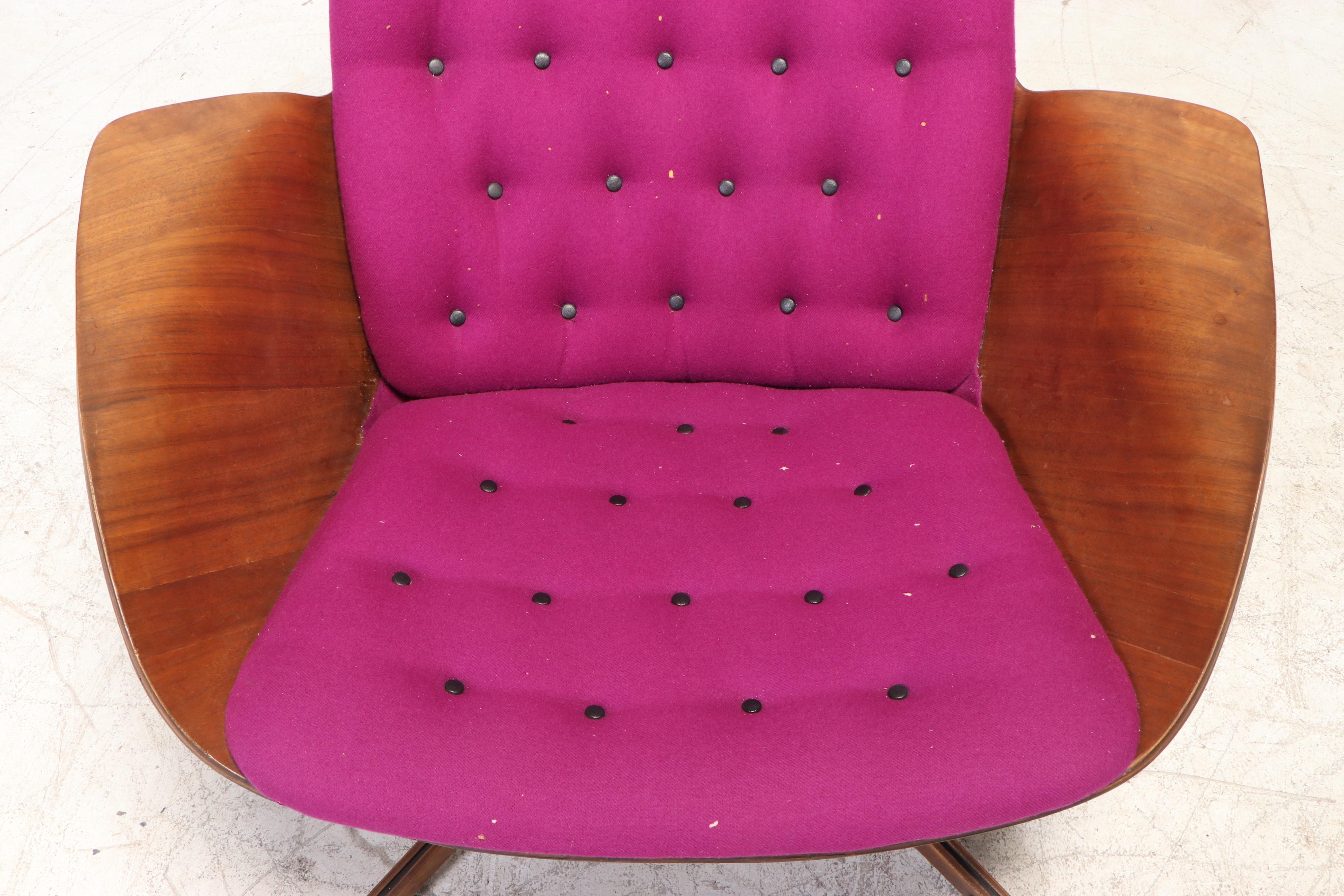 Plycraft "Mr. Chair" Mid Century Modern Laminated Walnut Lounge Chair