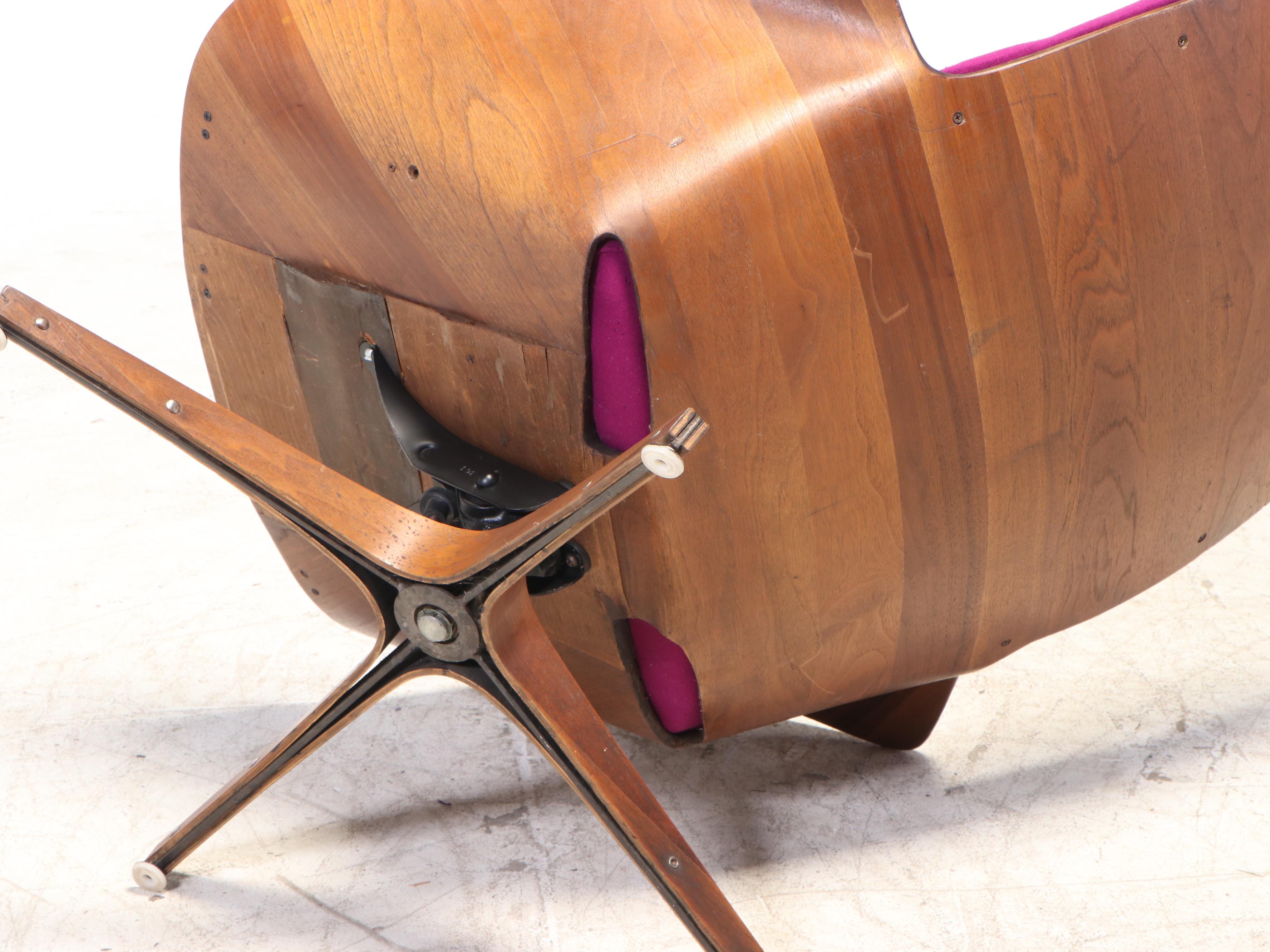 Plycraft "Mr. Chair" Mid Century Modern Laminated Walnut Lounge Chair