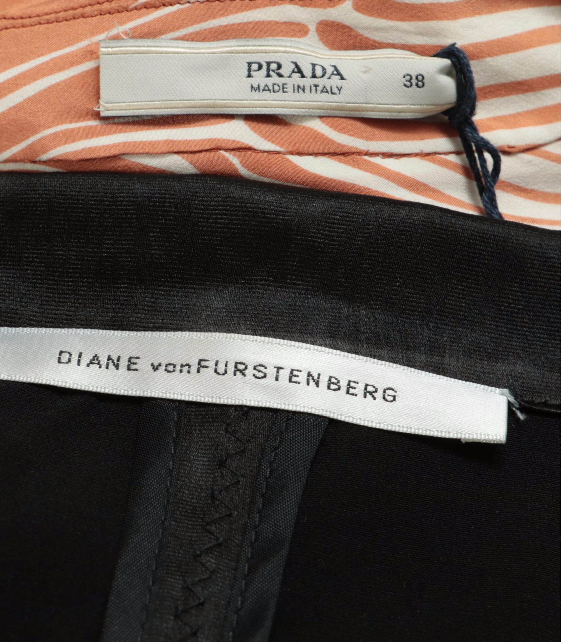 Prada Printed Silk Blouse and Diane von Furstenberg Black Blazer