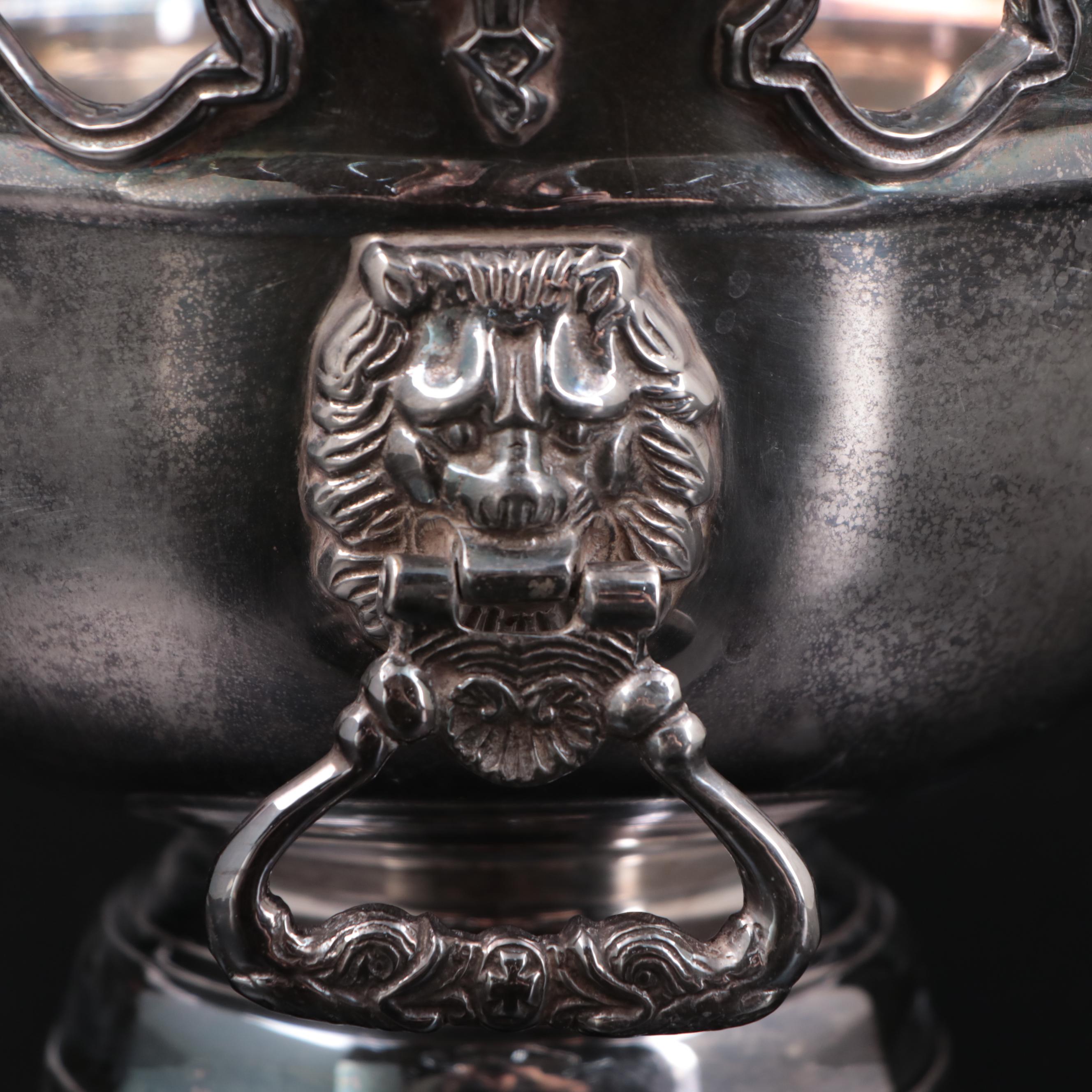 Mottahedeh Silver Plate Monteith Bowl with English Silver Mfg. Corp Wine Cooler