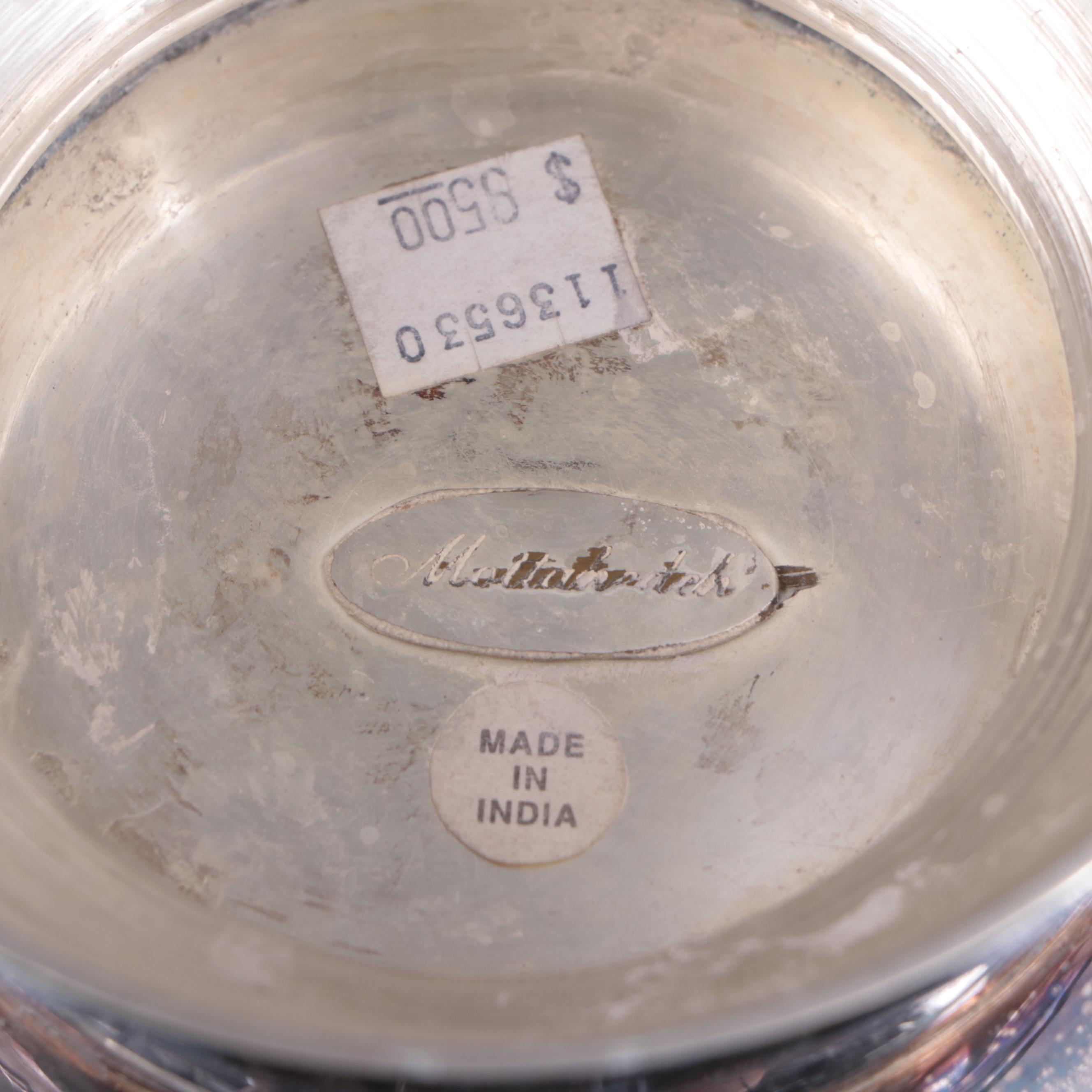 Mottahedeh Silver Plate Monteith Bowl with English Silver Mfg. Corp Wine Cooler