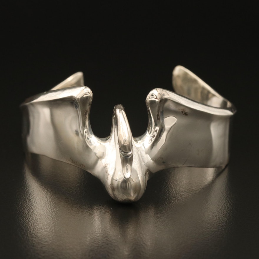 Sterling Silver Swan Cuff