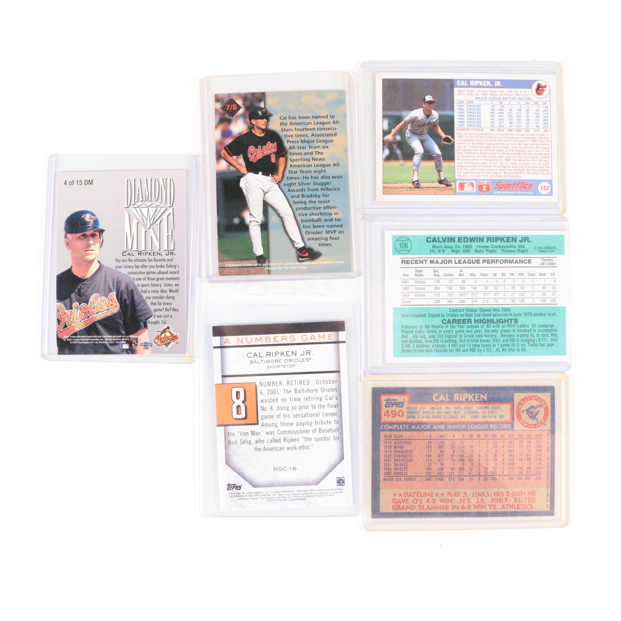 Cal Ripken, Jr. Baseball Cards Including 23 Karat All-Gold Sculptured Card