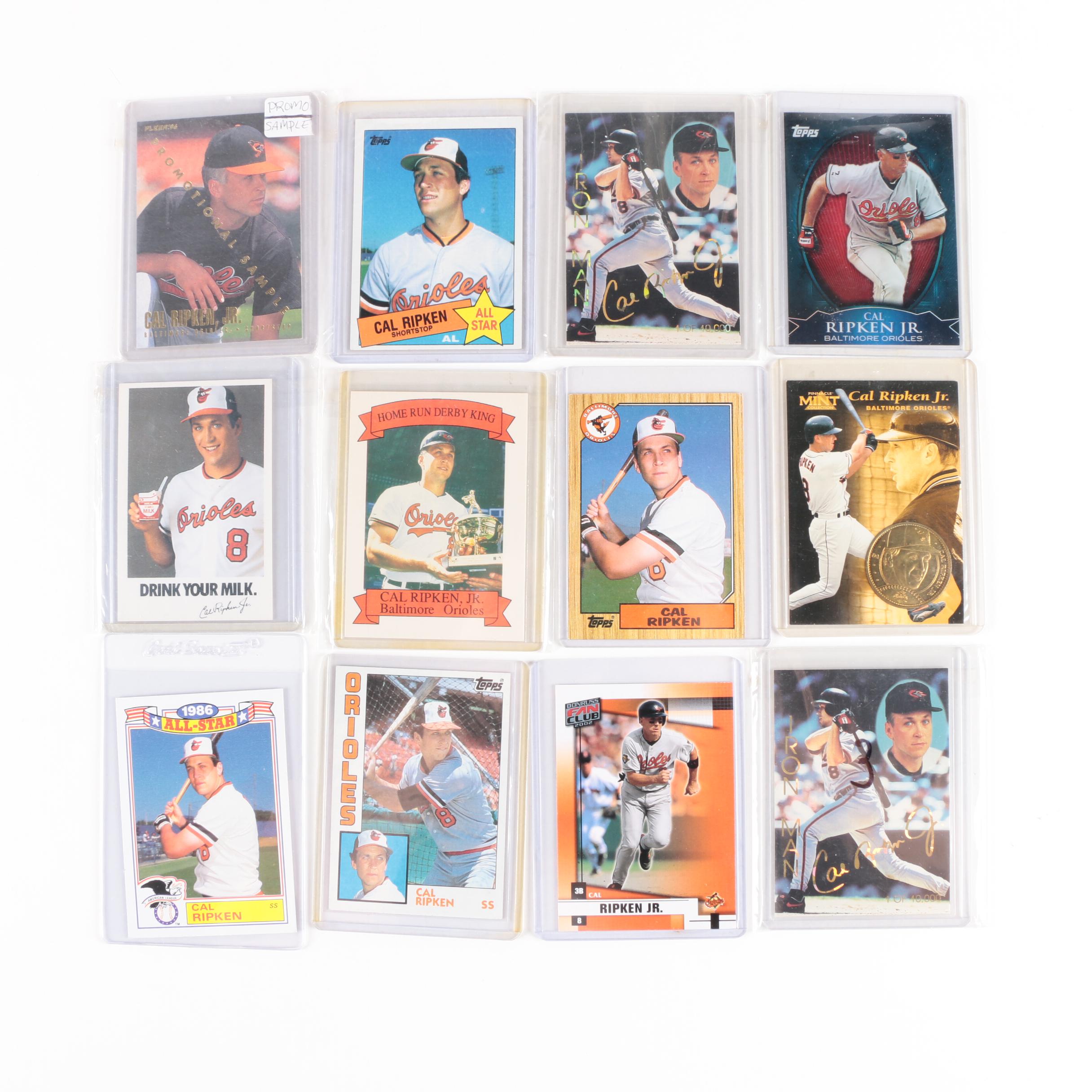 Cal Ripken, Jr. Baseball Cards Including 23 Karat All-Gold Sculptured Card