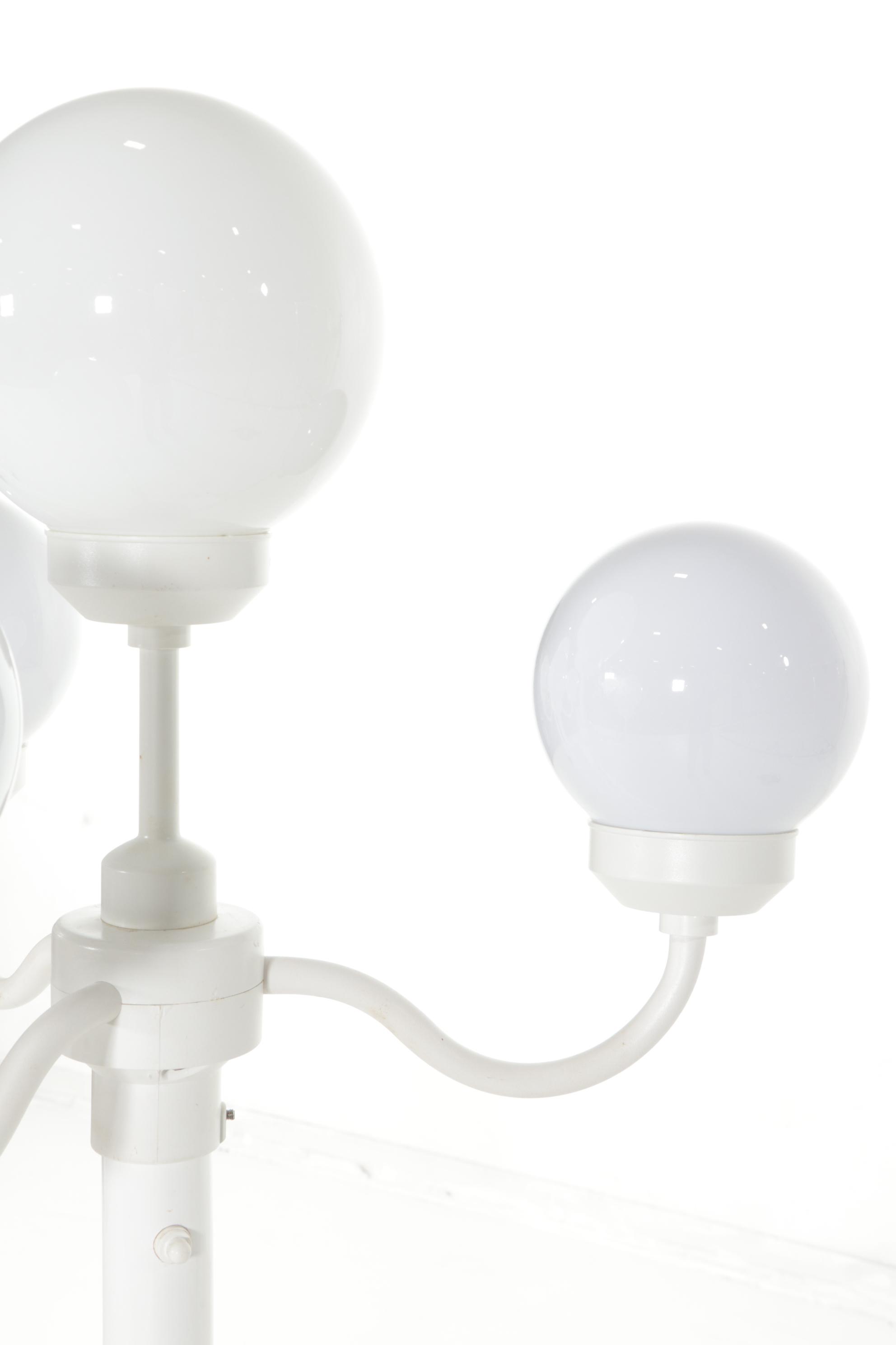 Three White Outdoor Lamp Post Style Lights