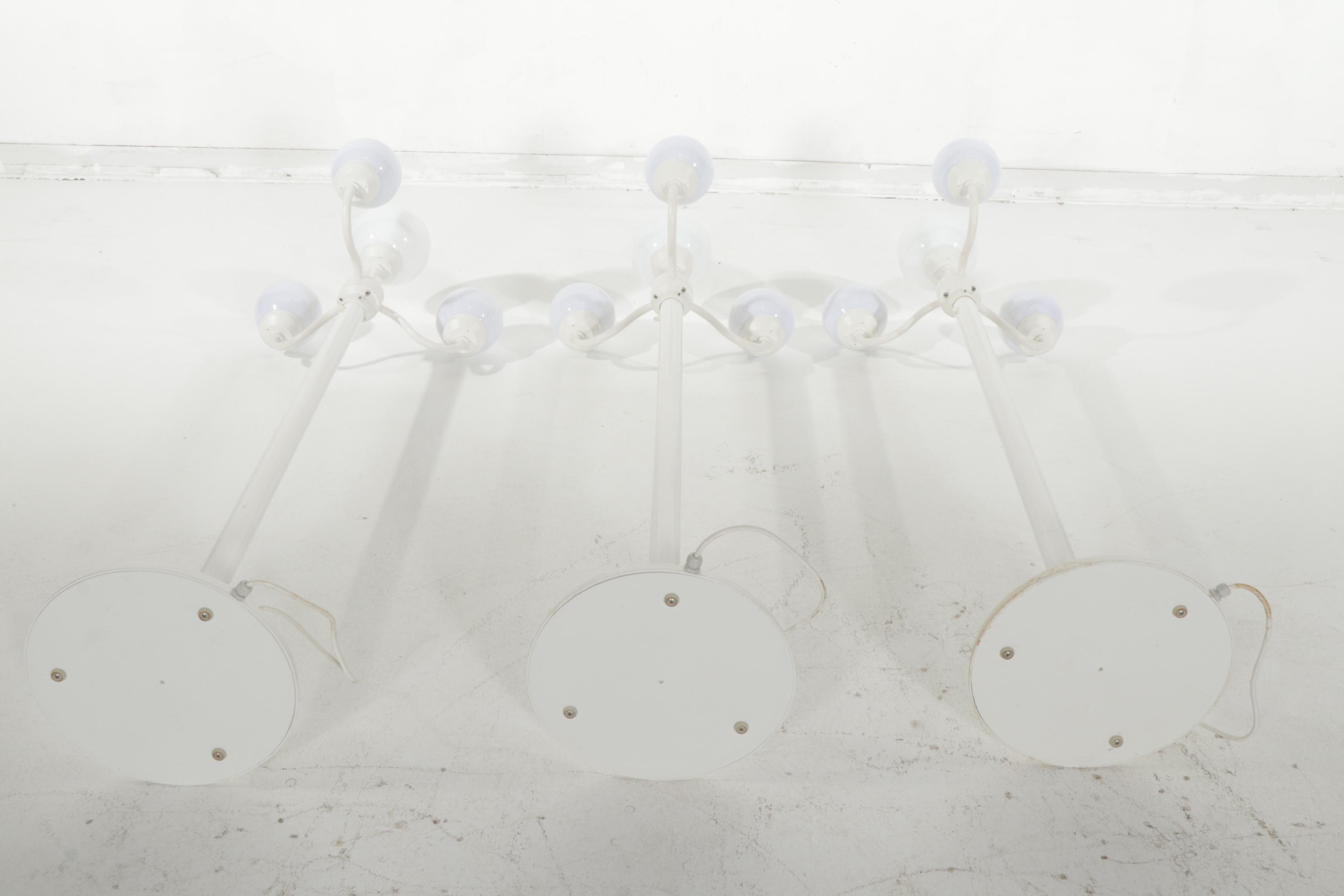 Three White Outdoor Lamp Post Style Lights