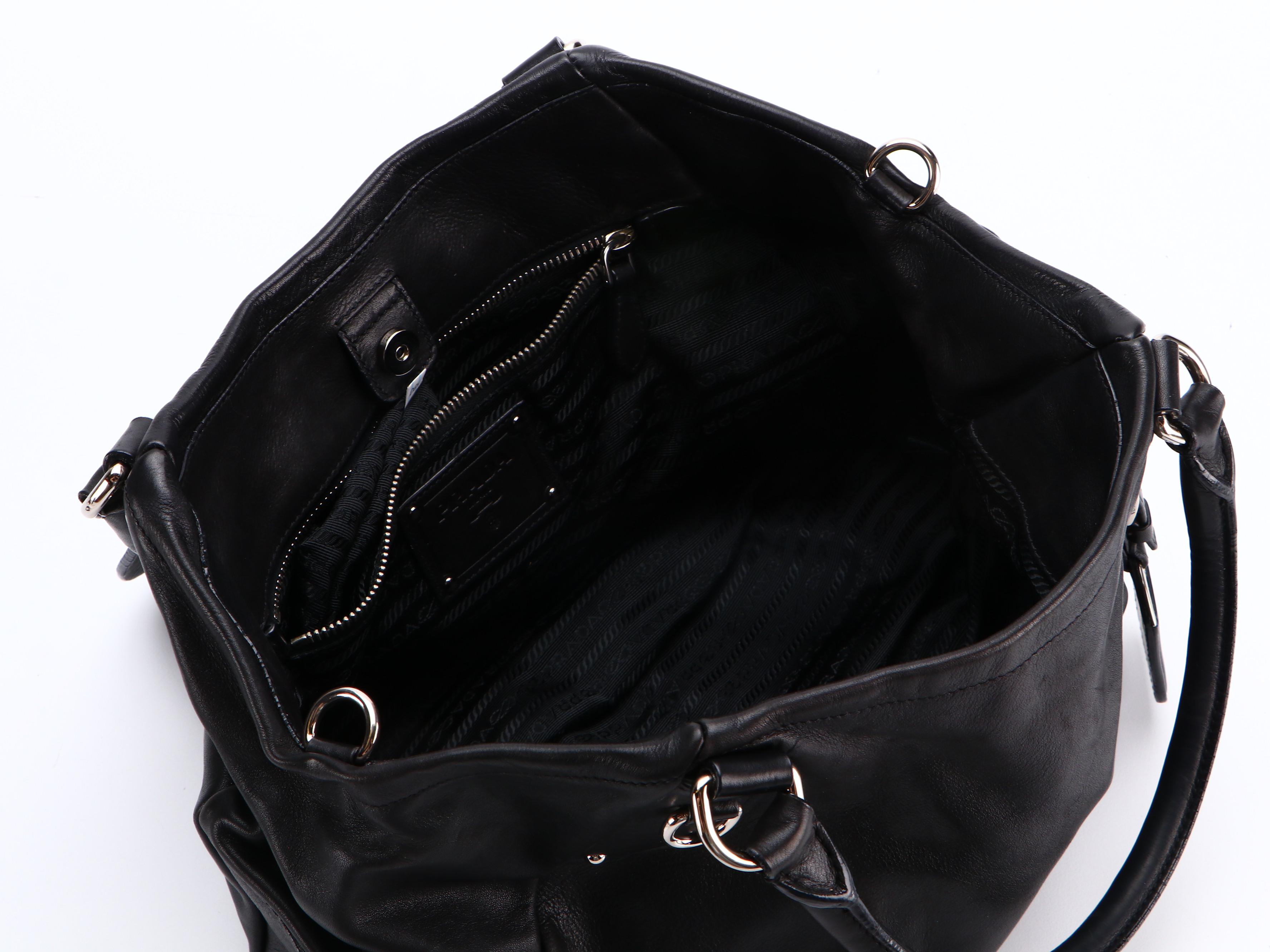 Prada Black Leather Two-Way Bag