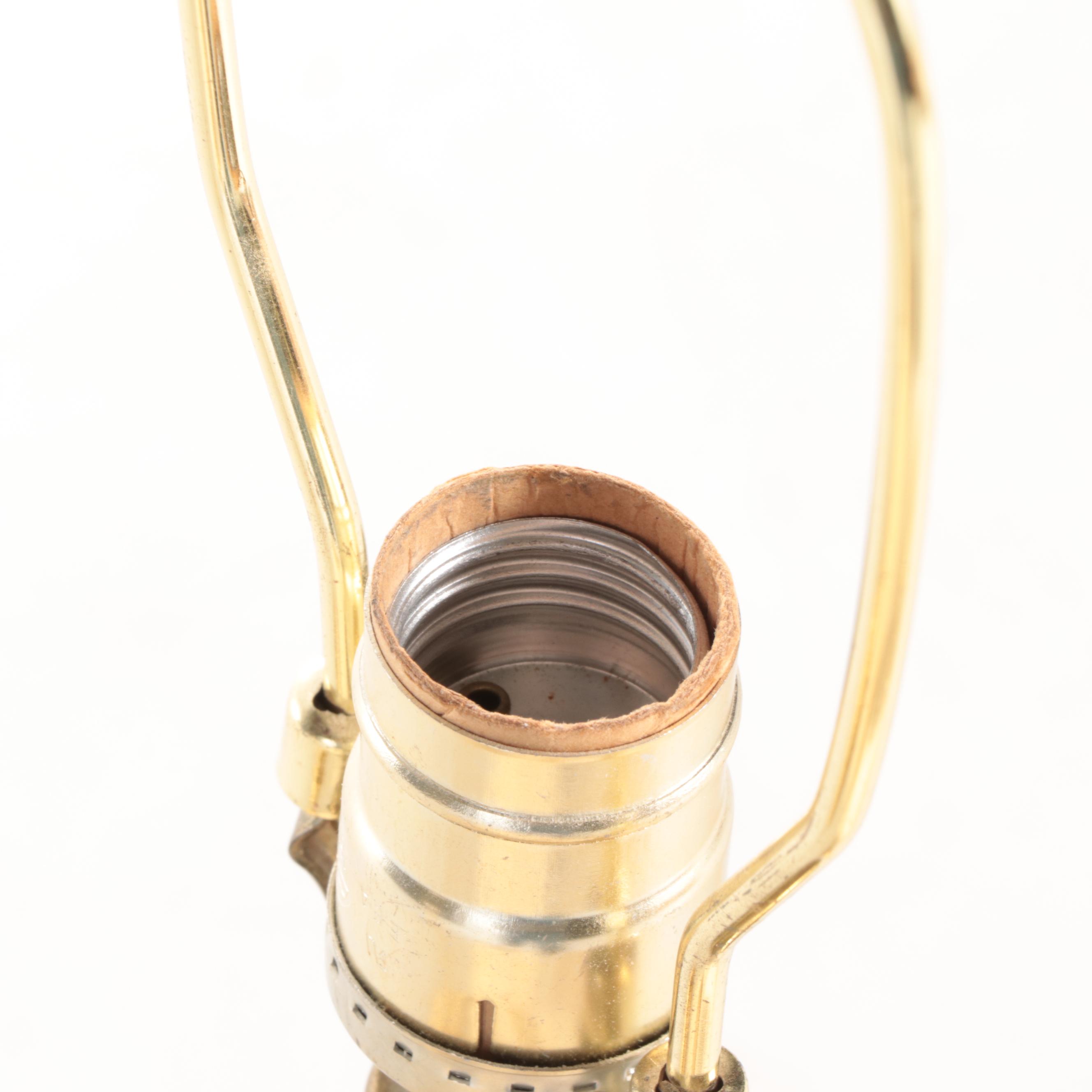 Brass and Crystal Buffet Table Lamps