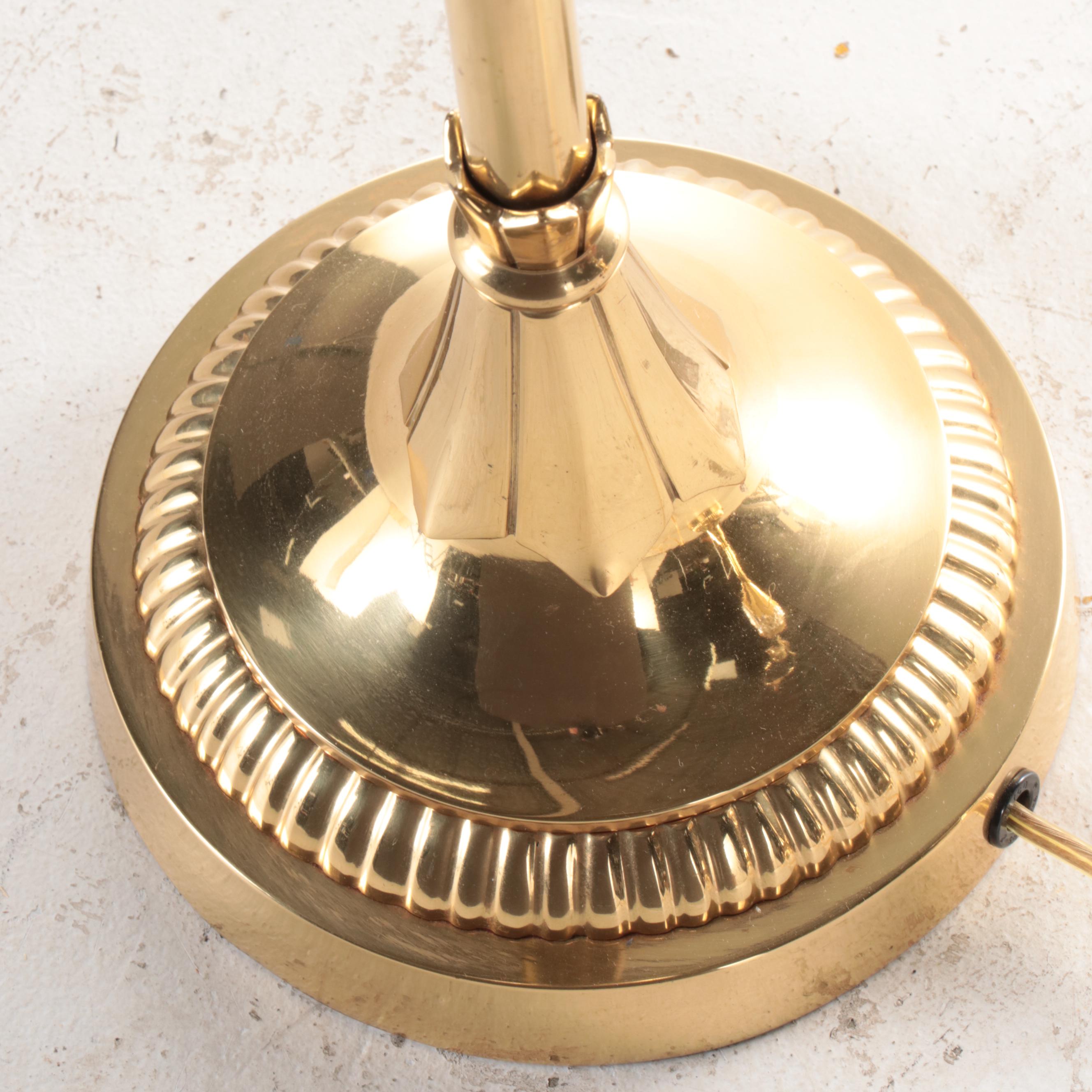 Brass and Crystal Buffet Table Lamps