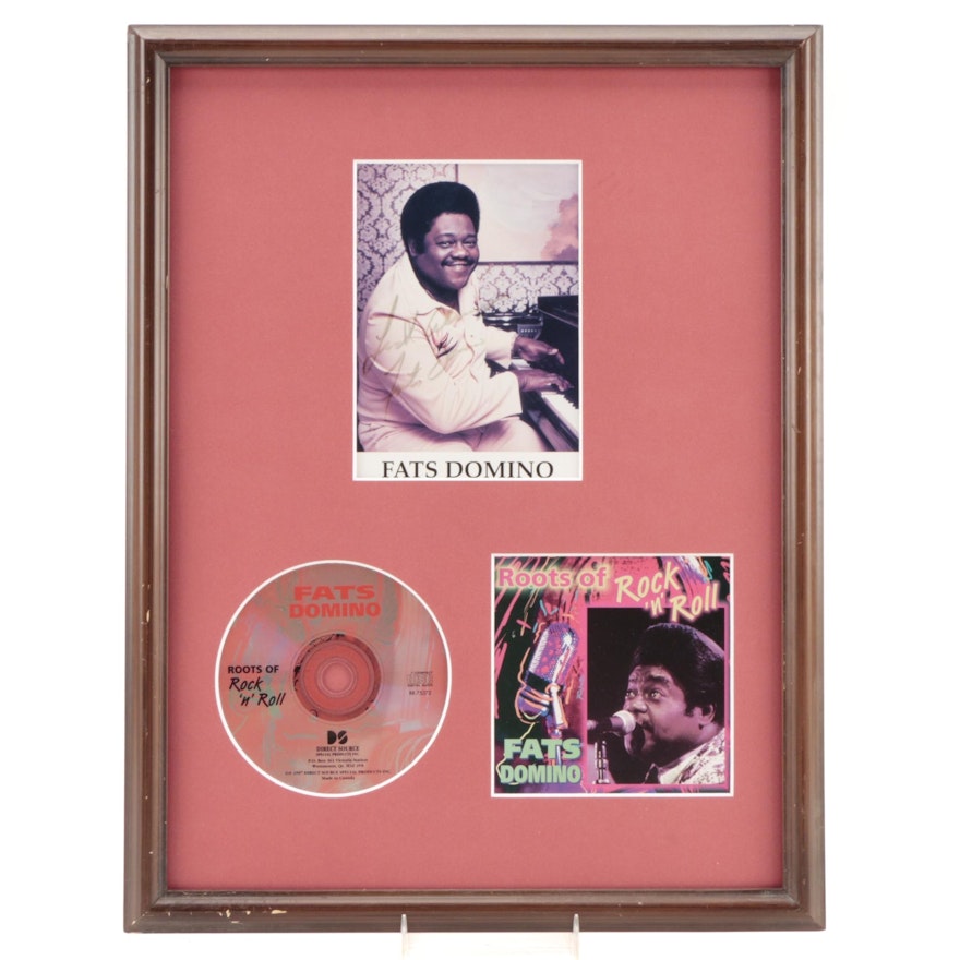 Fats Domino Signed and Framed Photo Print with CD