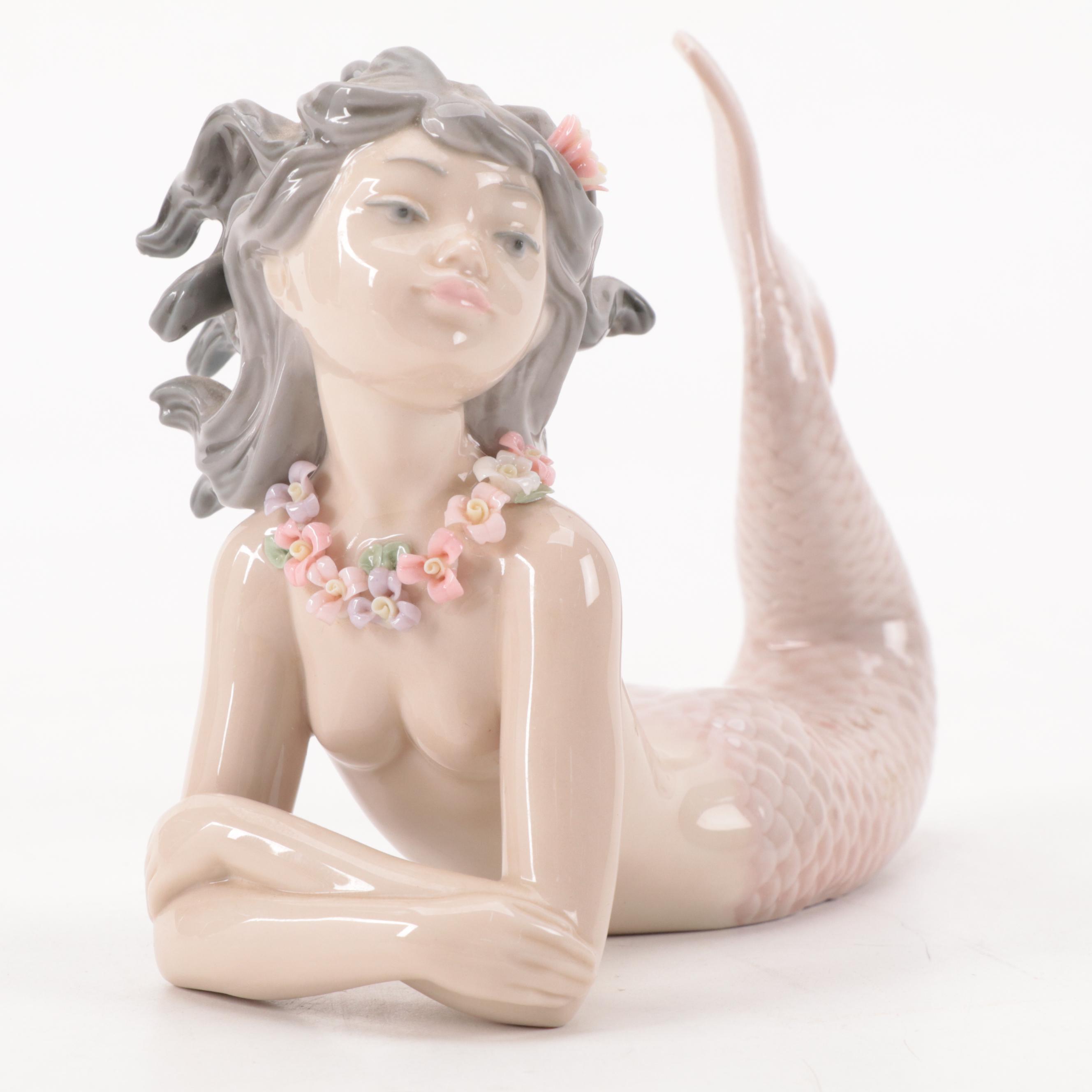 Lladró "Fantasy" Porcelain Mermaid Figurine Designed by José Puche