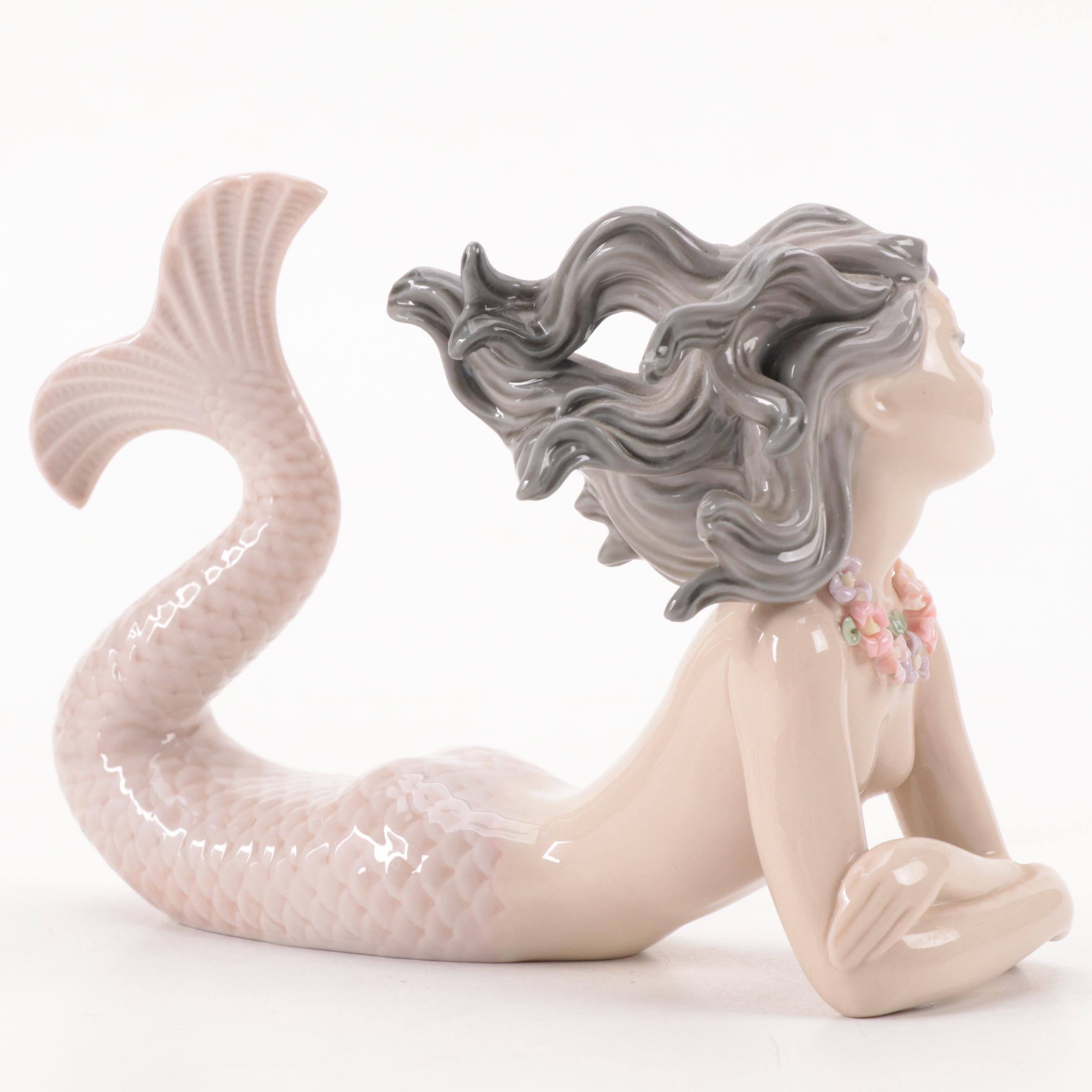 Lladró "Fantasy" Porcelain Mermaid Figurine Designed by José Puche