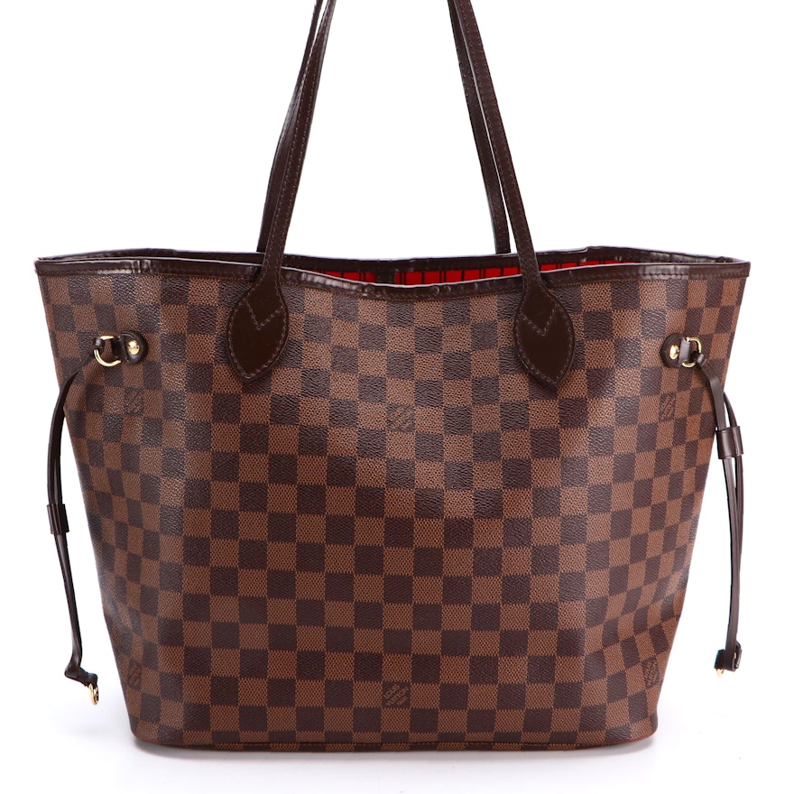 Louis Vuitton Neverfull Tote MM in Damier Ebene Canvas and Leather