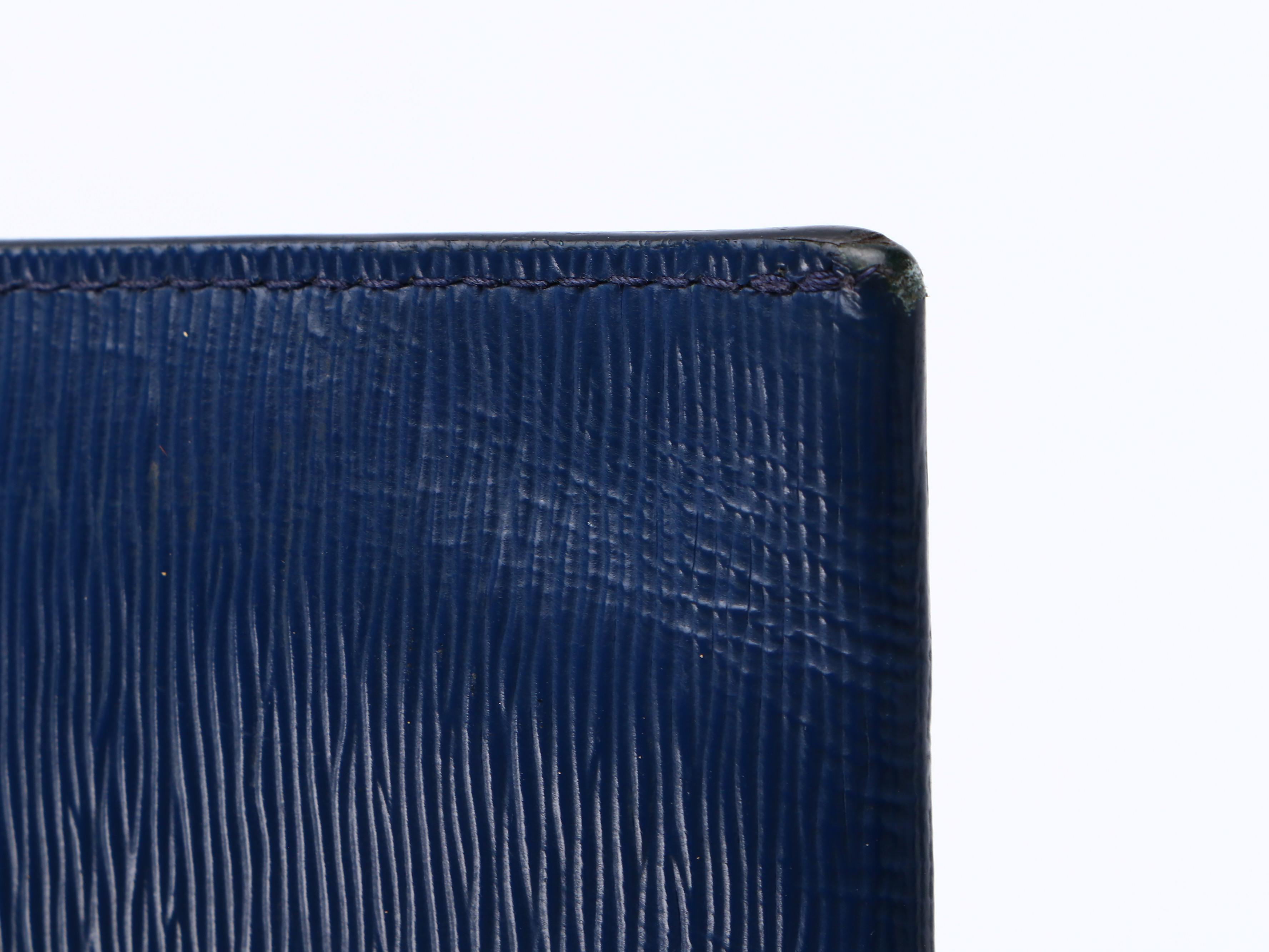 Prada Busta Con Pattina Wallet in Blue Vitello Move Leather