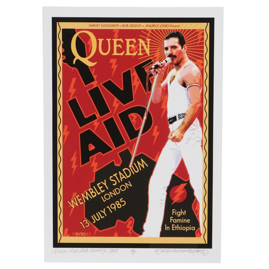 David Edward Byrd Giclée "Queen & Freddie Mercury at Live Aid London 1985"