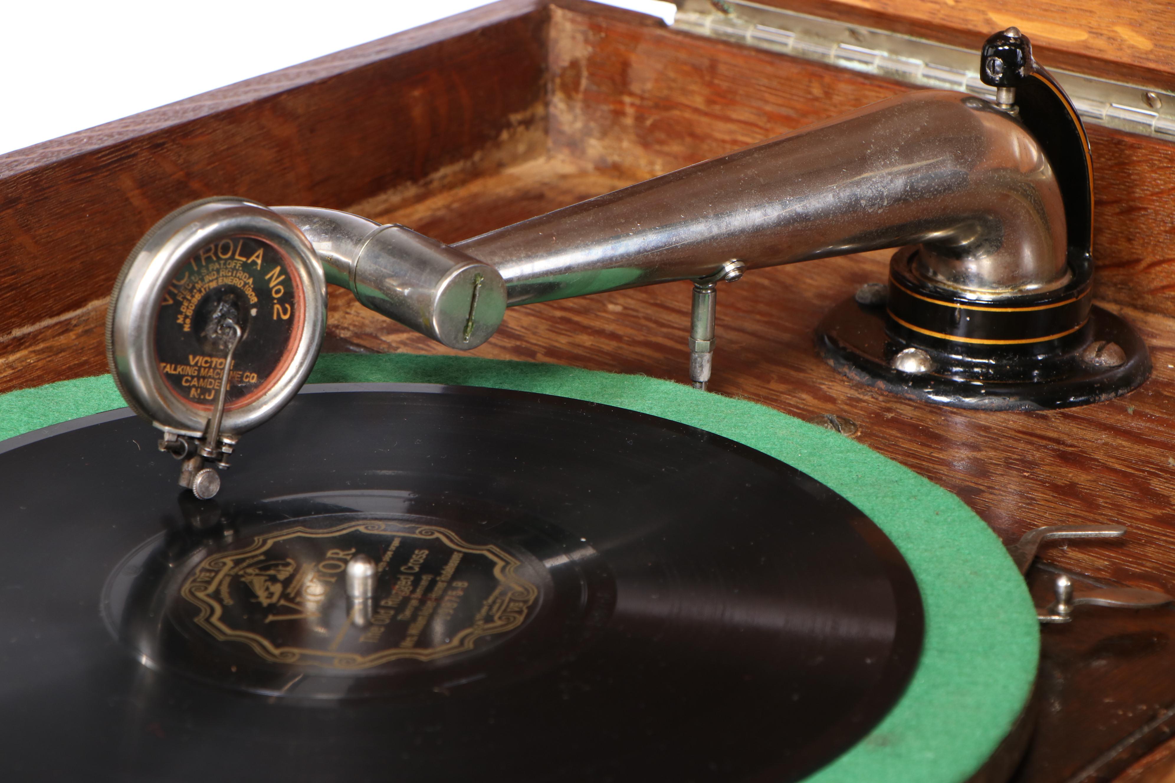 Victor Talking Machine Co. Victrola No. 2 Record Player in Standing Cabinet