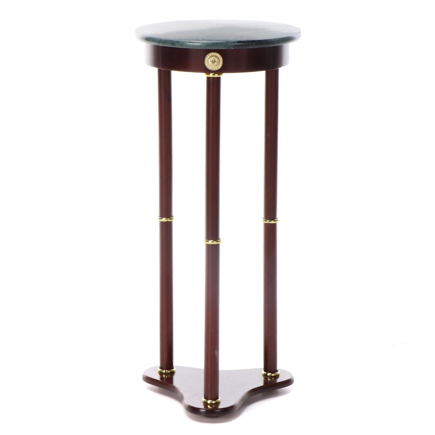 Neoclassical Style Marble Top Plant Stand