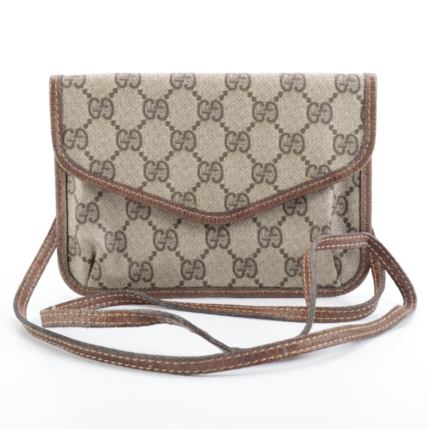 Gucci Crossbody Pouch in GG Supreme Canvas with Leather Trim
