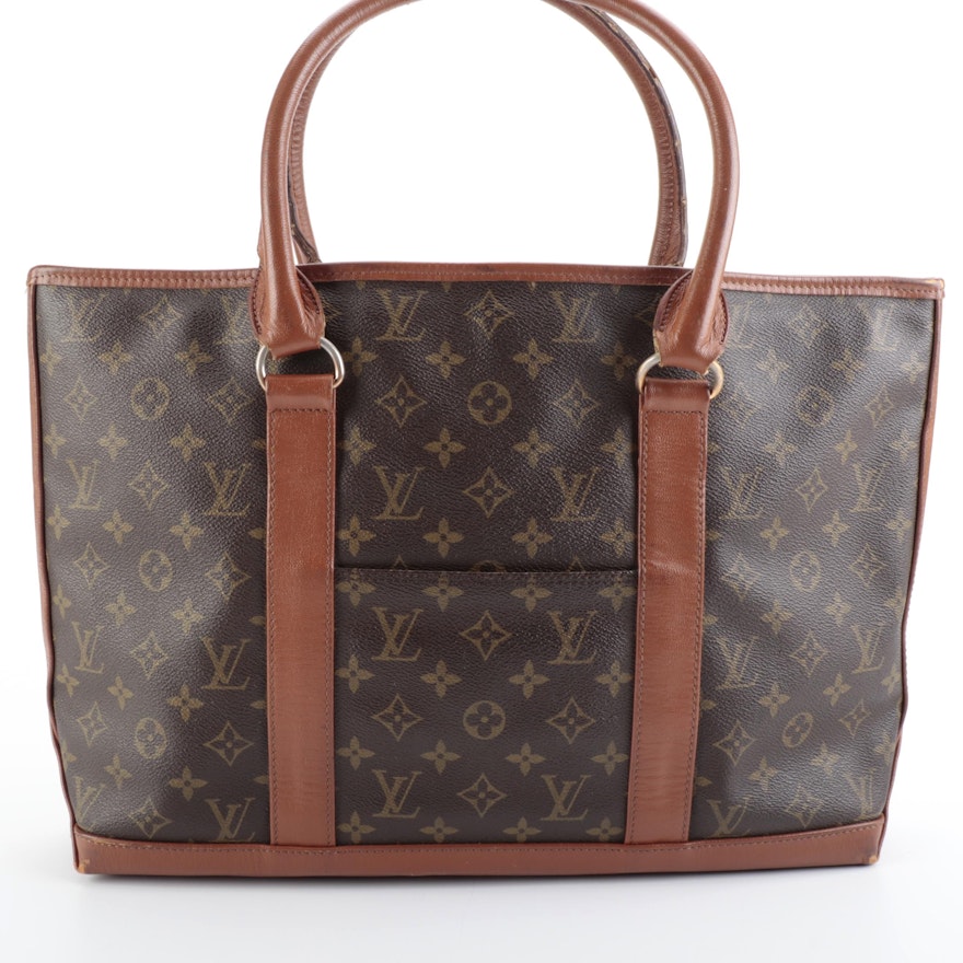 Louis Vuitton Sac Weekend PM Tote in Monogram Canvas with Leather