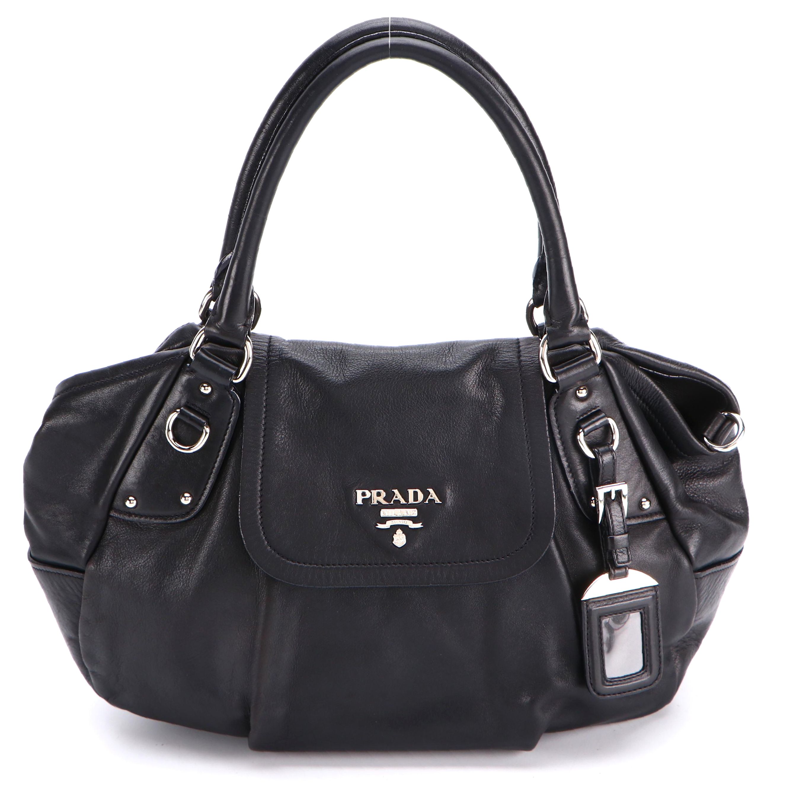 Prada Black Leather Two-Way Bag