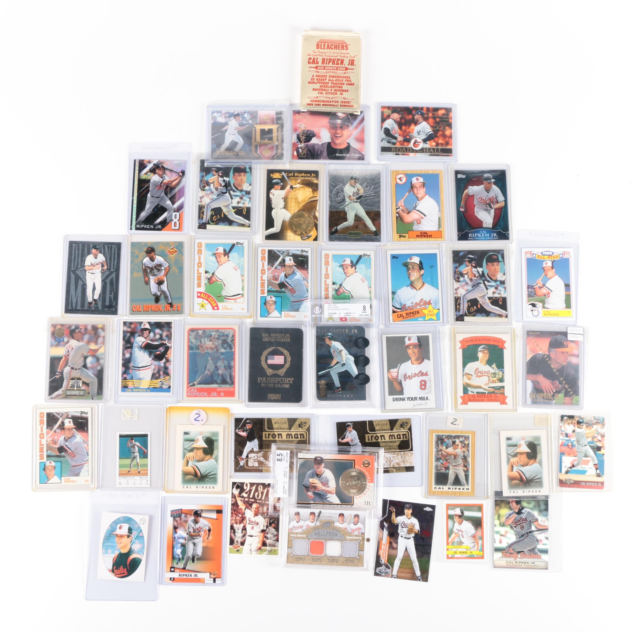 Cal Ripken, Jr. Baseball Cards Including 23 Karat All-Gold Sculptured Card