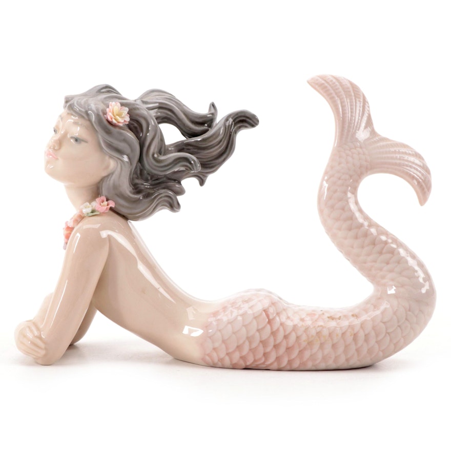 Lladró "Fantasy" Porcelain Mermaid Figurine Designed by José Puche