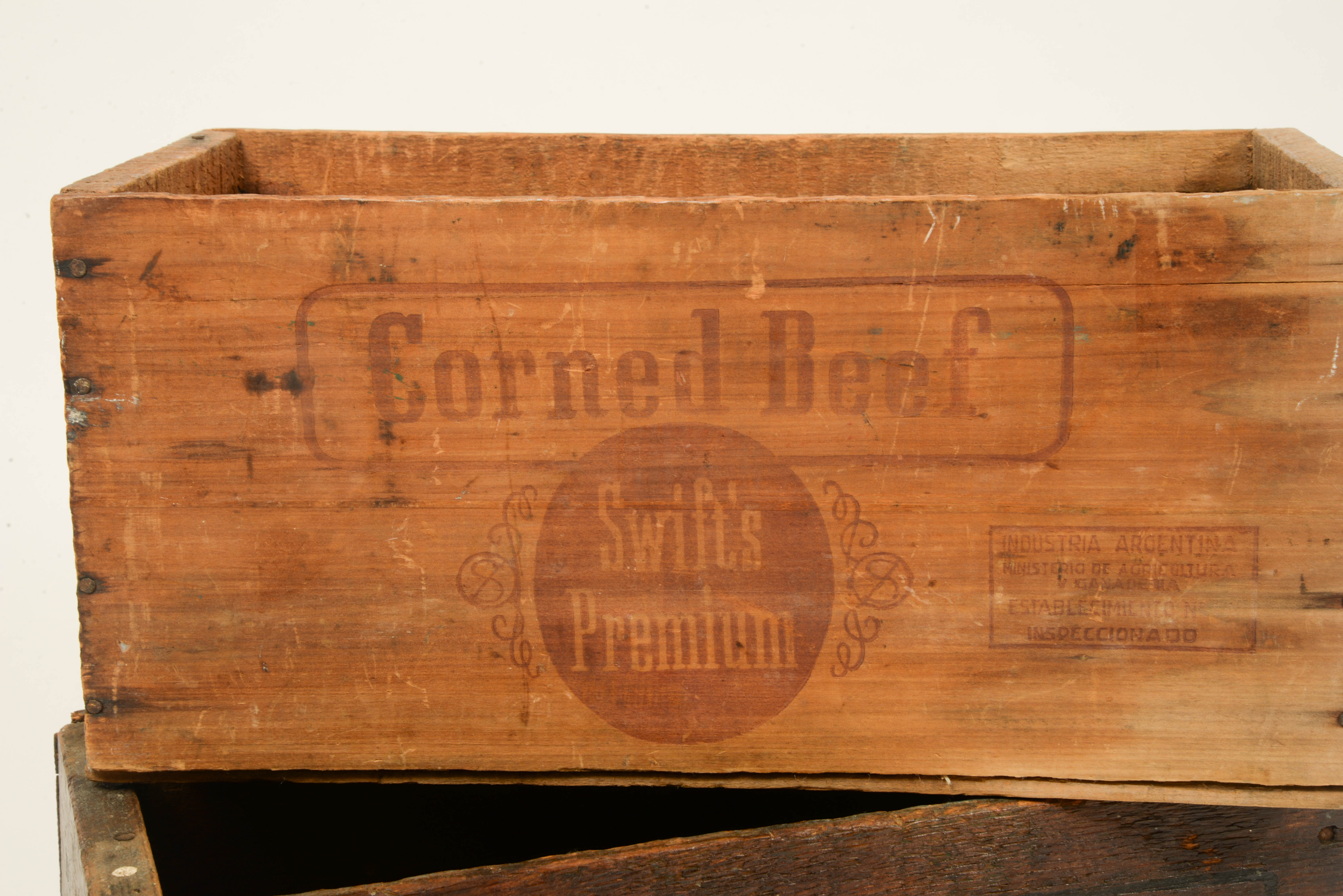 Libby's and Swift's Wood Crates With WWI Ammo Box, Early to Mid-20th Century