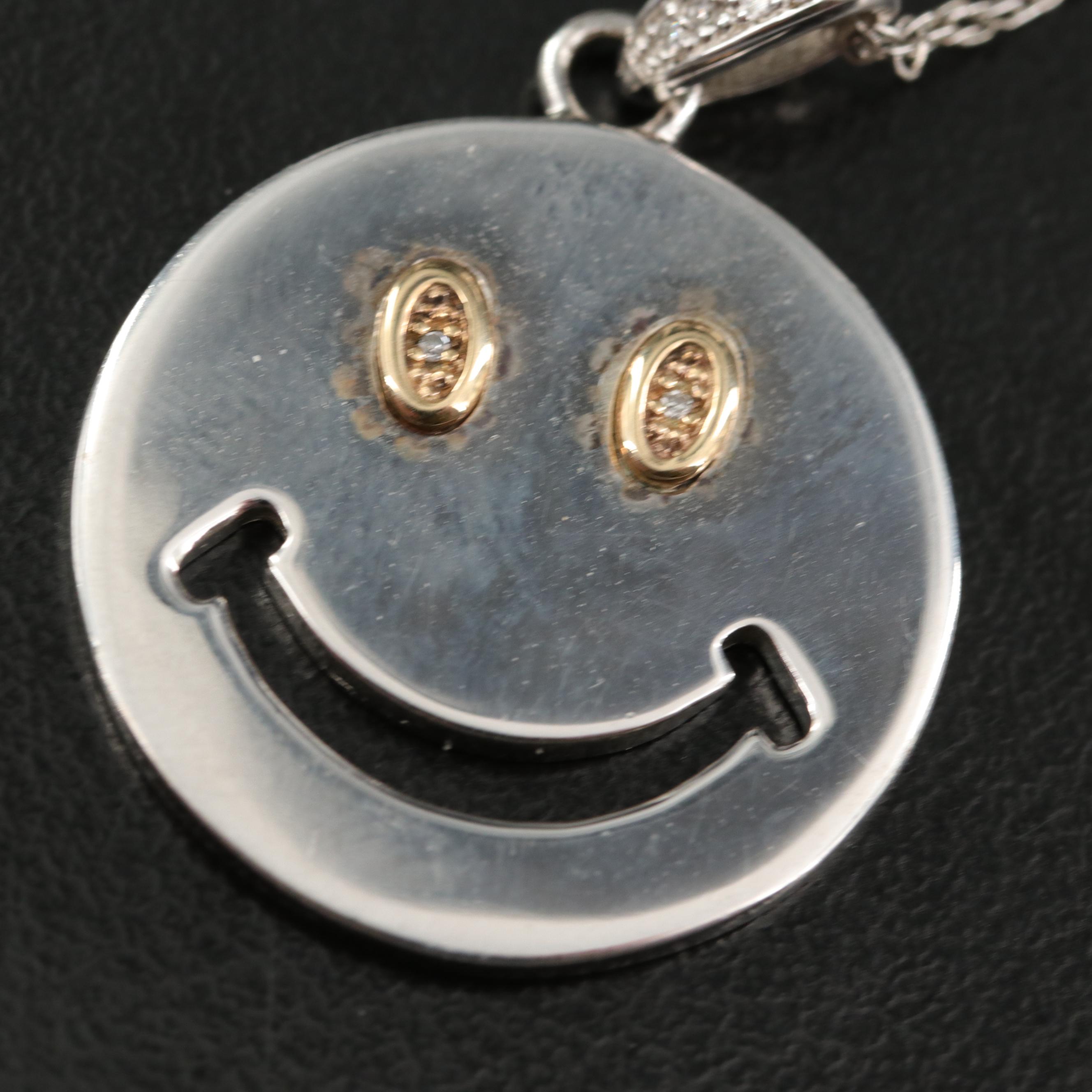 Sterling Jewelry with Smiley Face and Cherry Pendant Necklaces