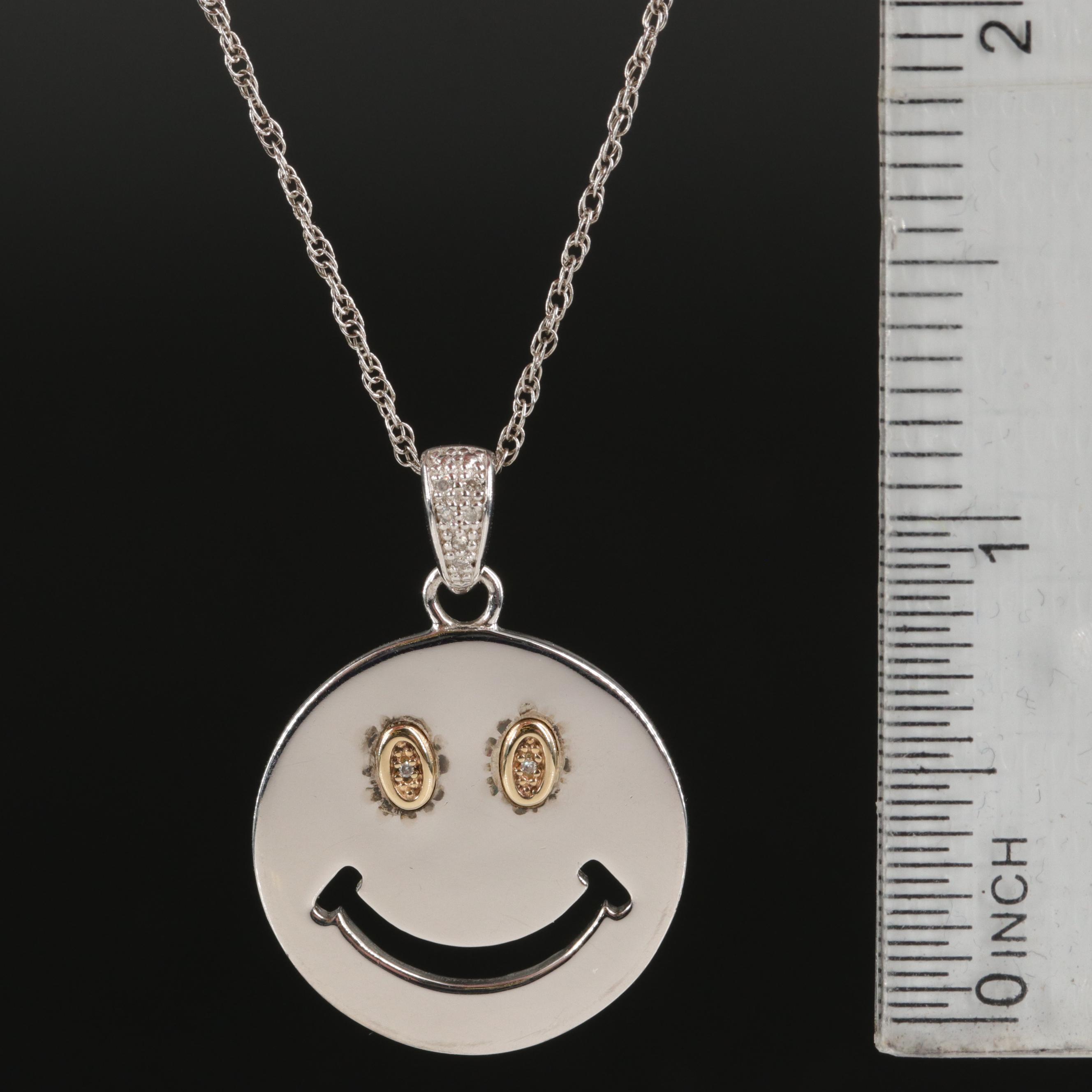 Sterling Jewelry with Smiley Face and Cherry Pendant Necklaces