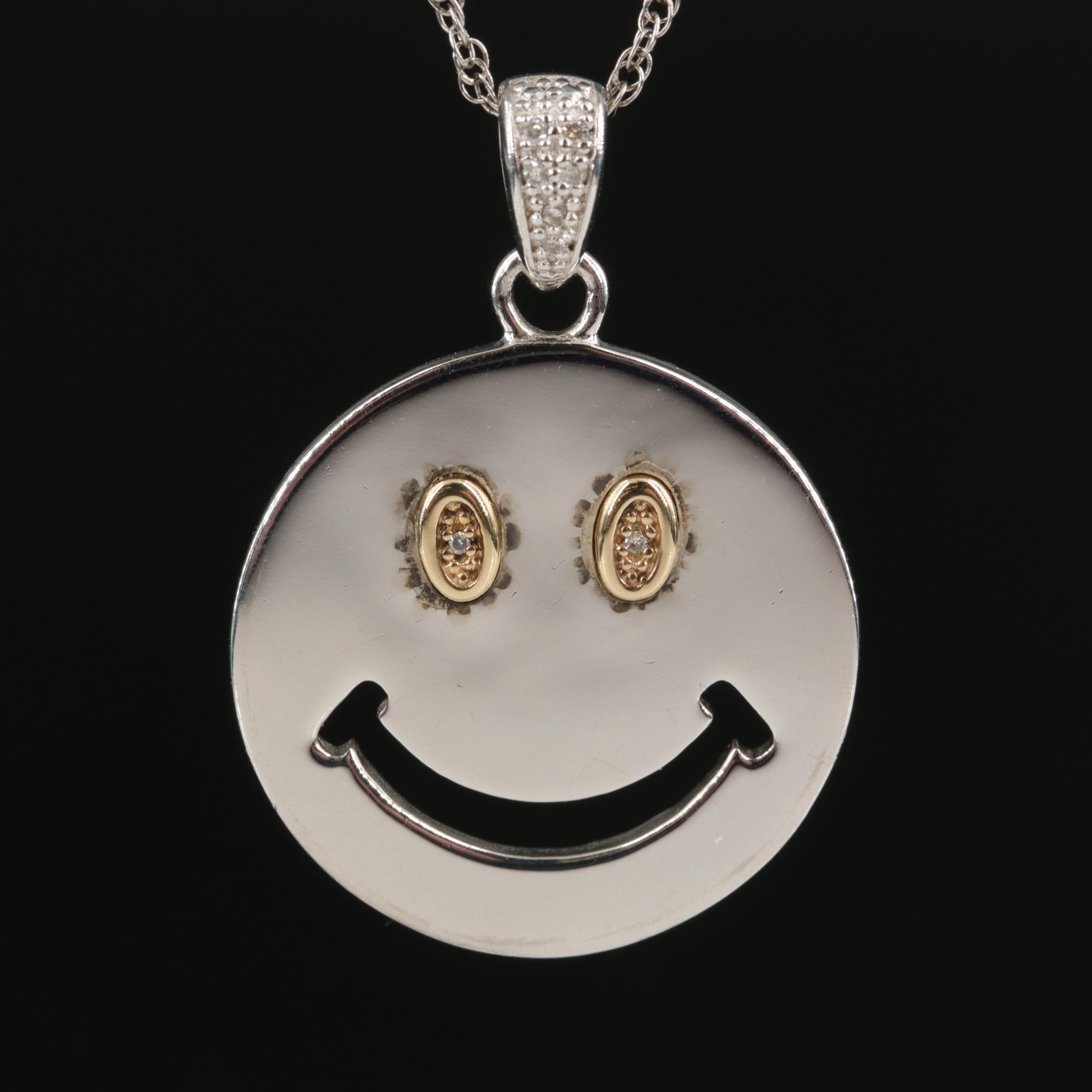 Sterling Jewelry with Smiley Face and Cherry Pendant Necklaces