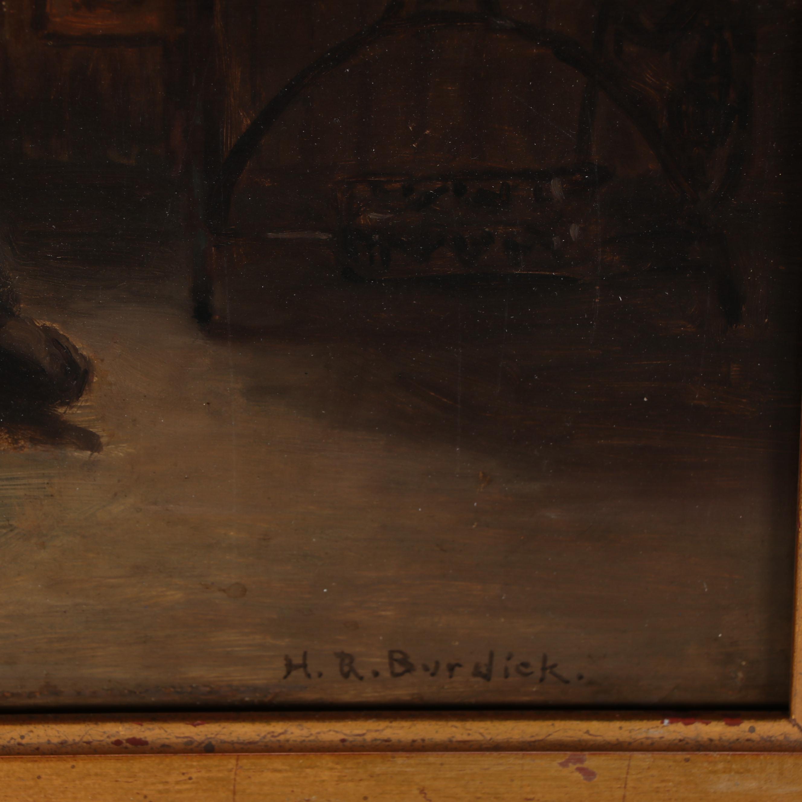 Horace Burdick Oil Painting "An Afternoon Nap," Early 20th Century