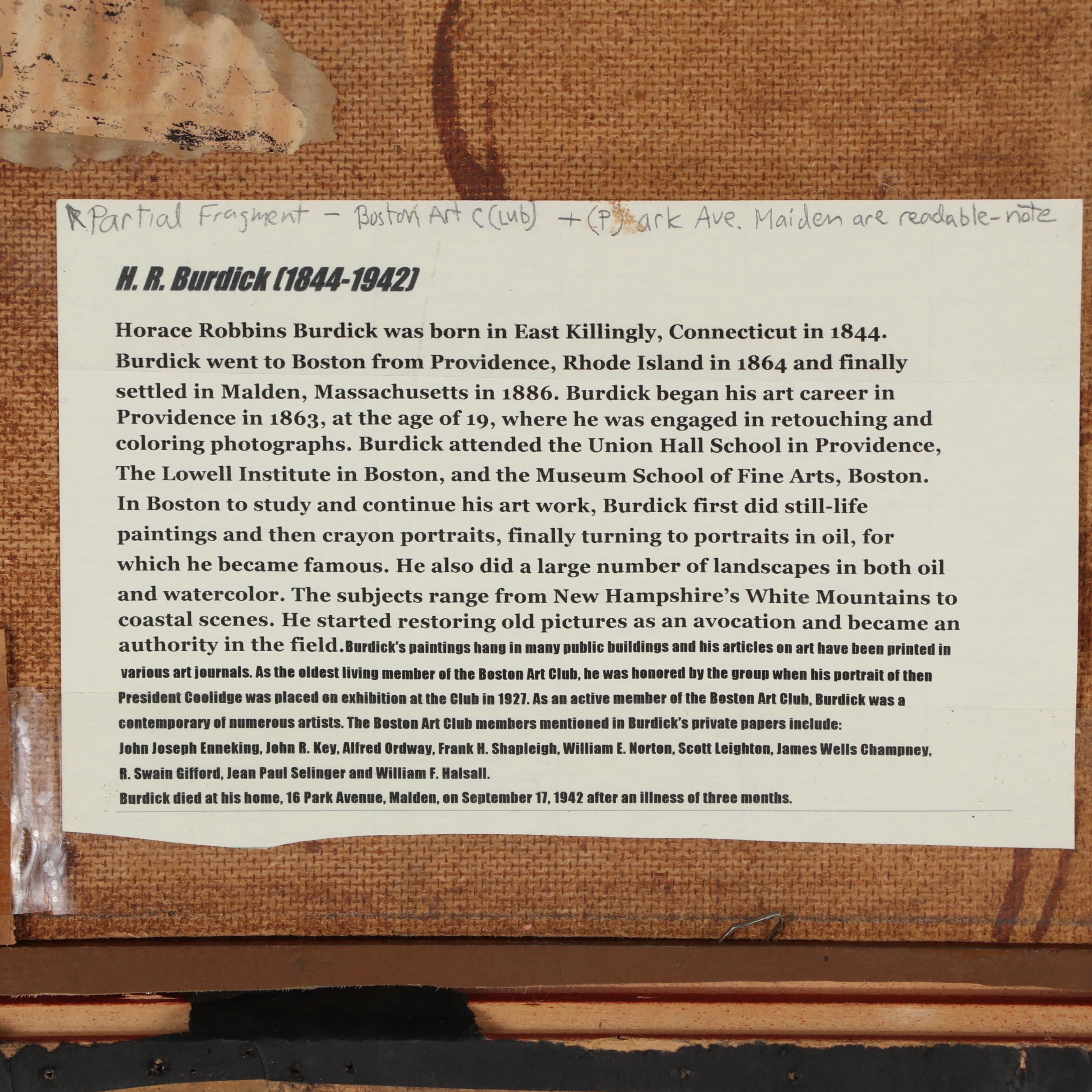 Horace Burdick Oil Painting "An Afternoon Nap," Early 20th Century