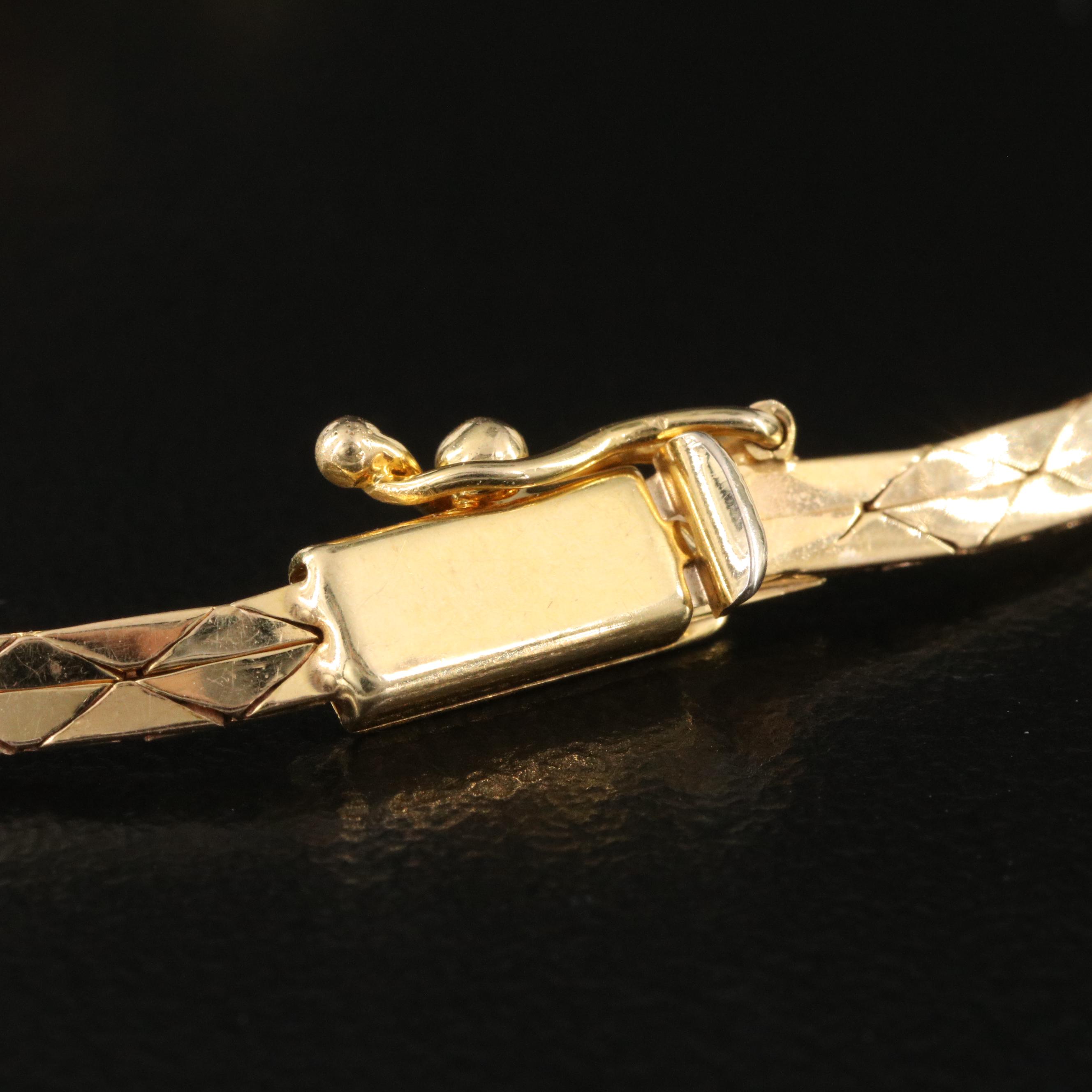 14K Ruby, Sapphire and Cubic Zirconia Cobra Link Bracelet