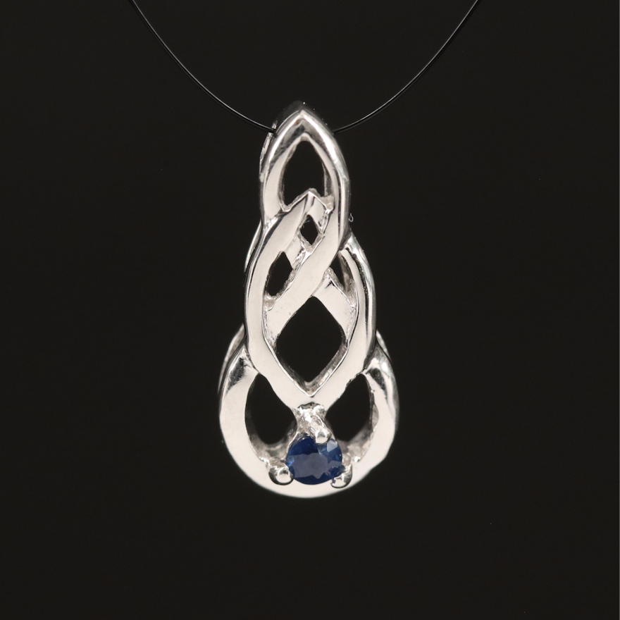 Sterling Sapphire Pendant