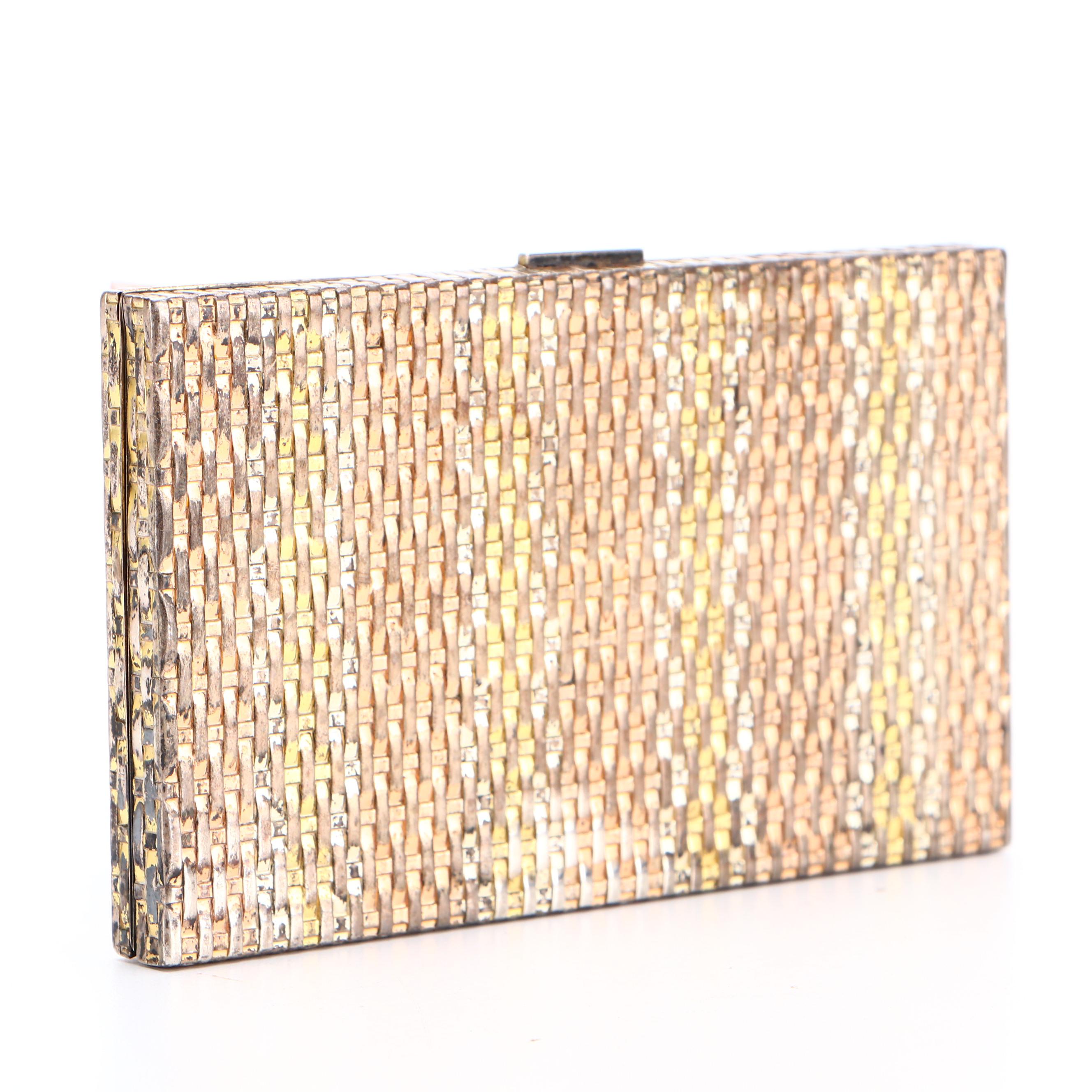 Evans Sterling Silver Cigarette Case in Tri-Tone Finish