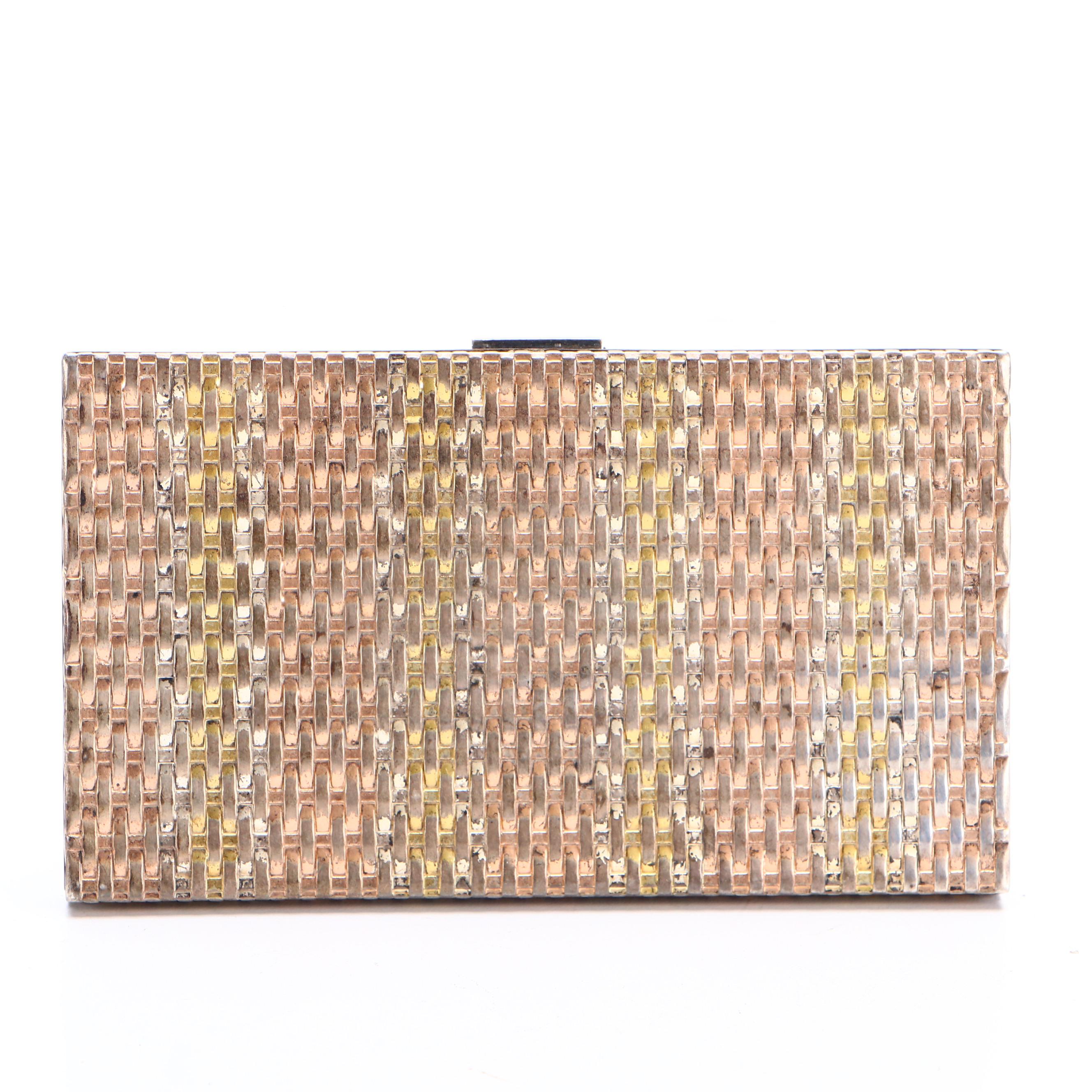 Evans Sterling Silver Cigarette Case in Tri-Tone Finish