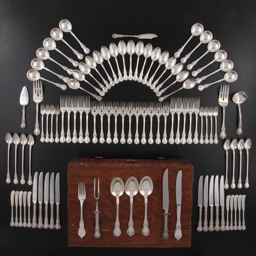 Towle "Old Master" Sterling Silver Flatware and Serving Utensils in Chest