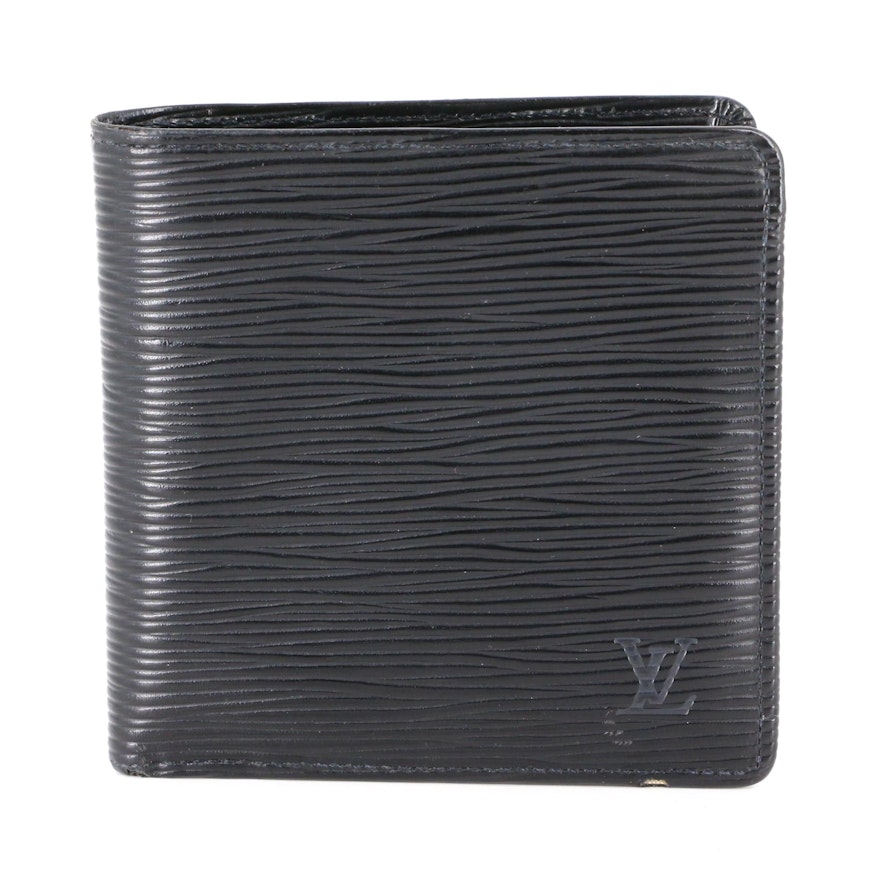 Louis Vuitton Porte Billets Cartes Credit Monnaie in Black Epi Leather