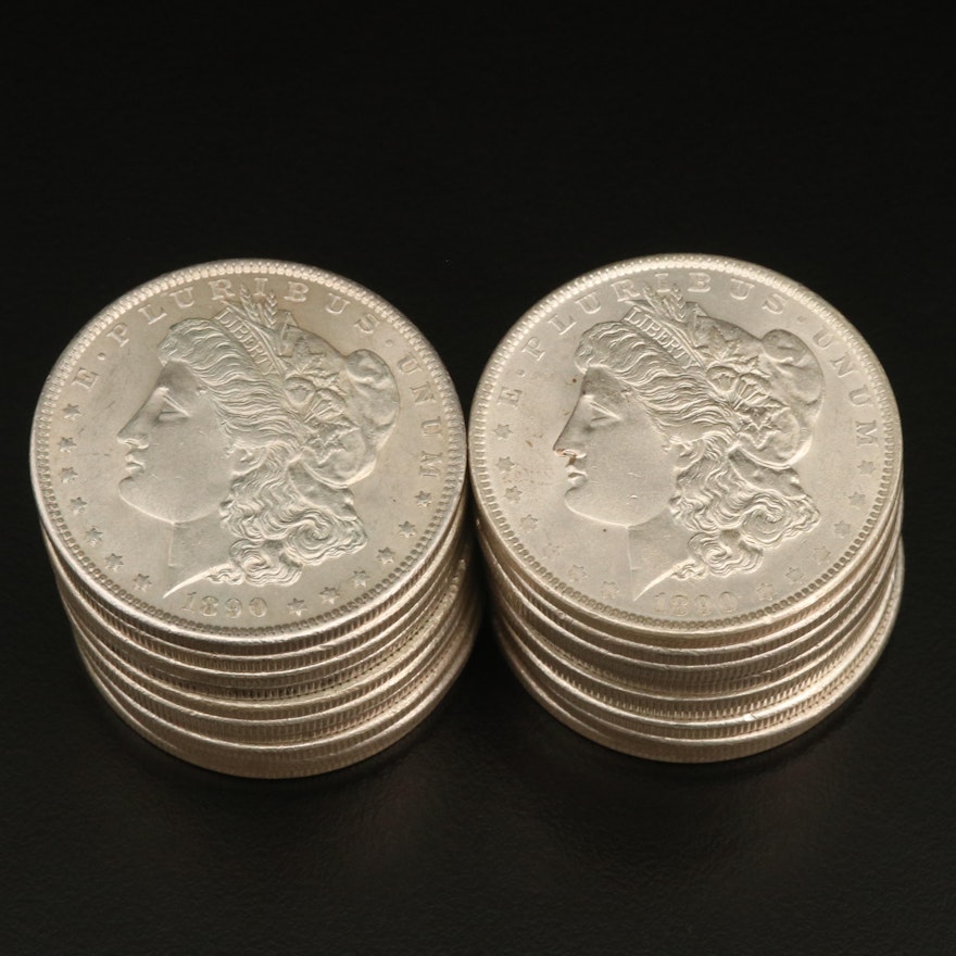 Twenty 1890 Morgan Silver Dollars