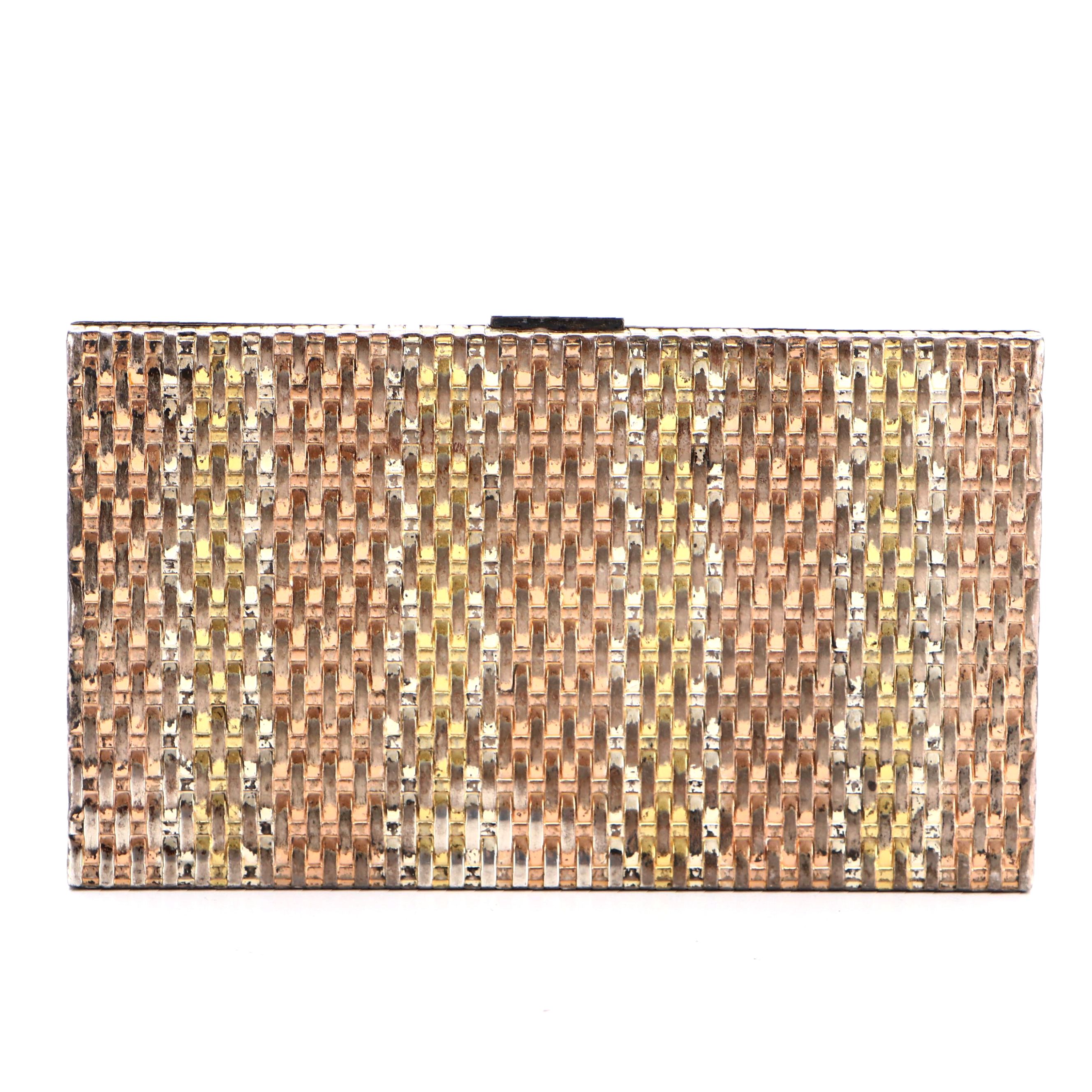 Evans Sterling Silver Cigarette Case in Tri-Tone Finish