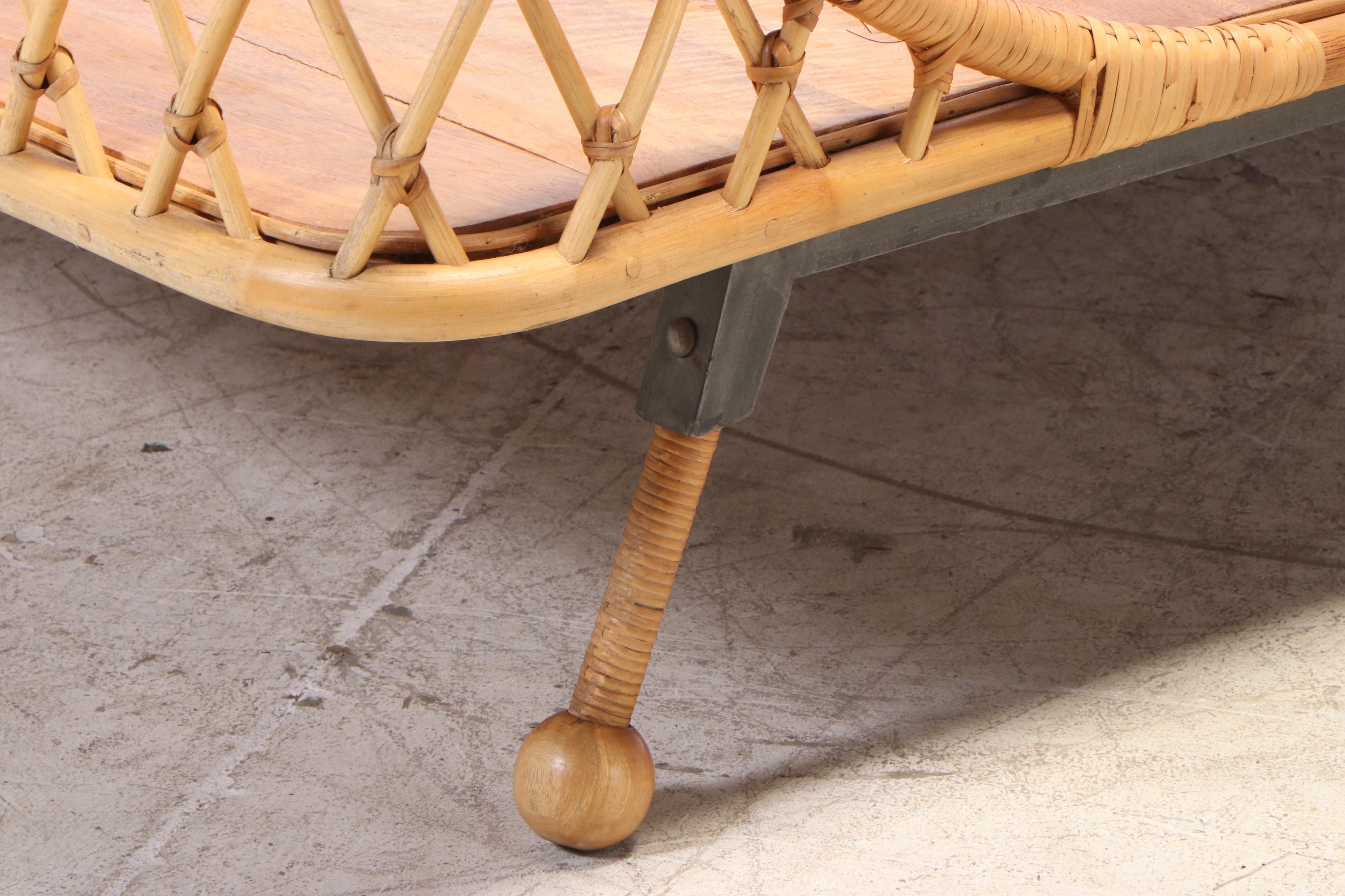 Anthropologie "Pari" Curved Rattan Queen Size Bed Frame