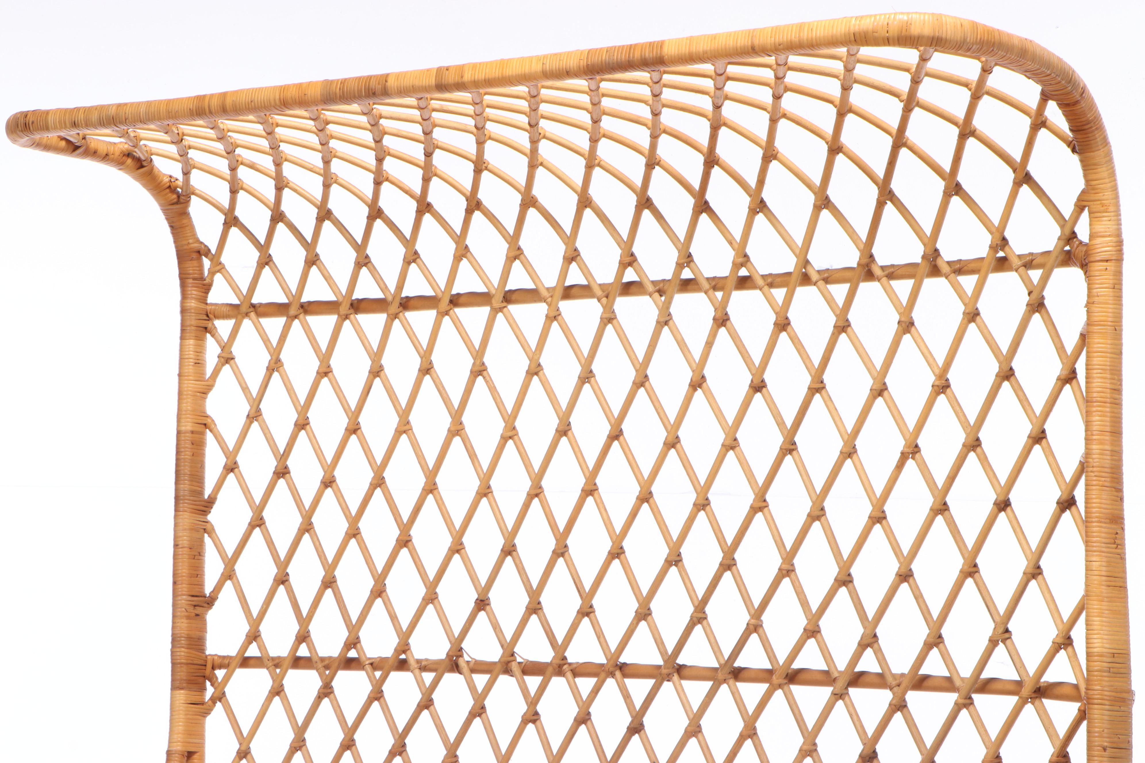 Anthropologie "Pari" Curved Rattan Queen Size Bed Frame