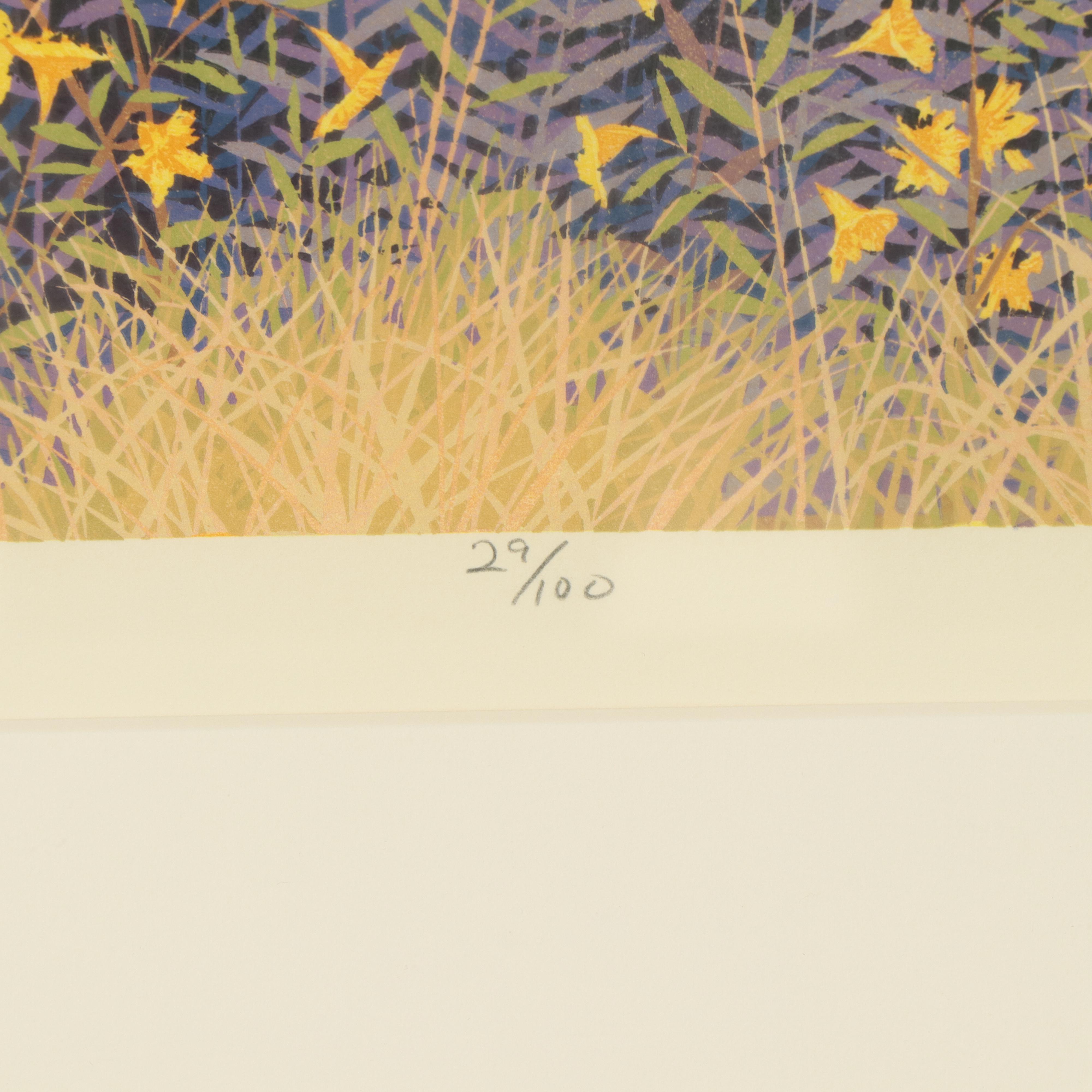 Gordon Mortensen Woodcut "Jack's Peak," 1991