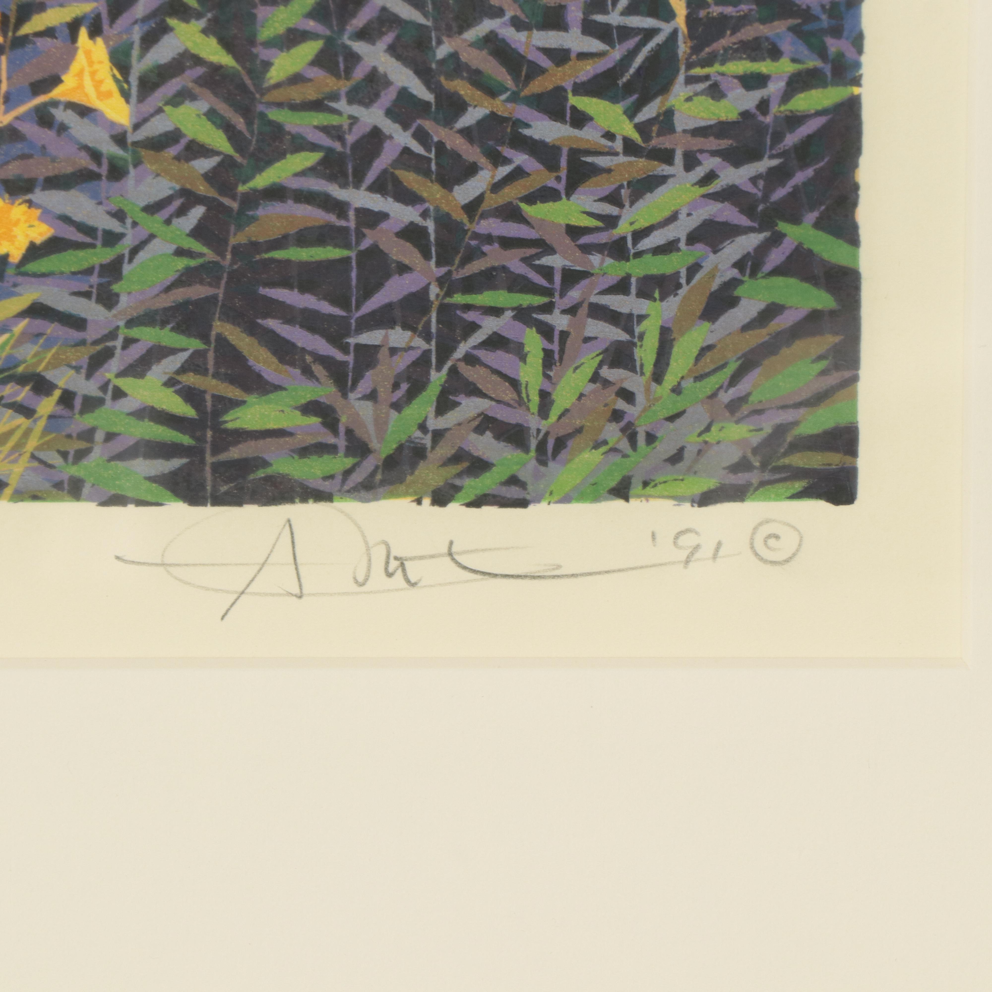 Gordon Mortensen Woodcut "Jack's Peak," 1991