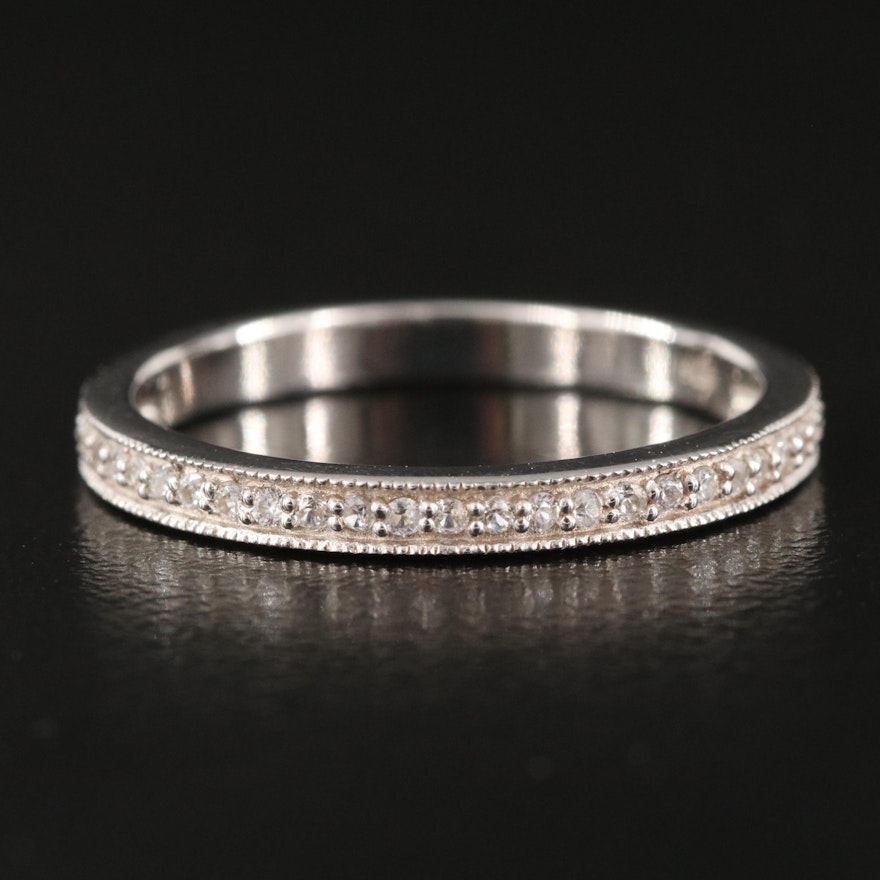 Sterling Silver White Zircon Band