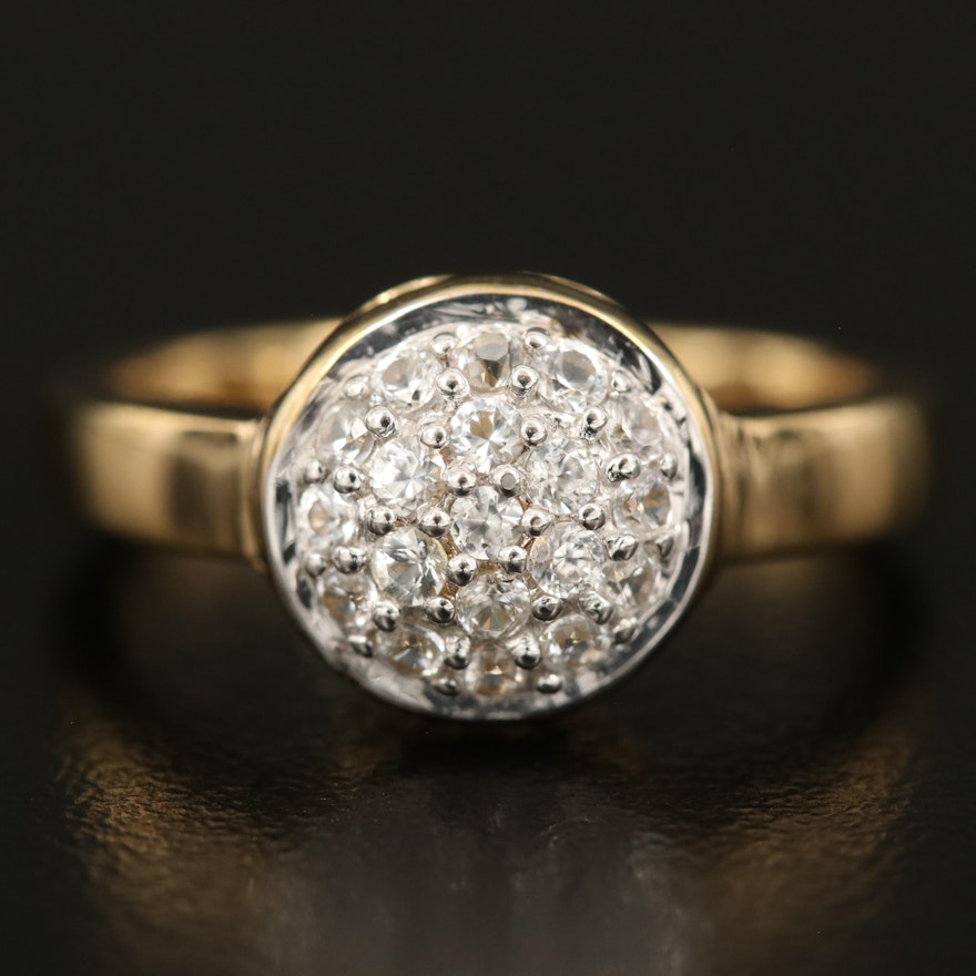 Sterling Zircon Dome Cluster Ring