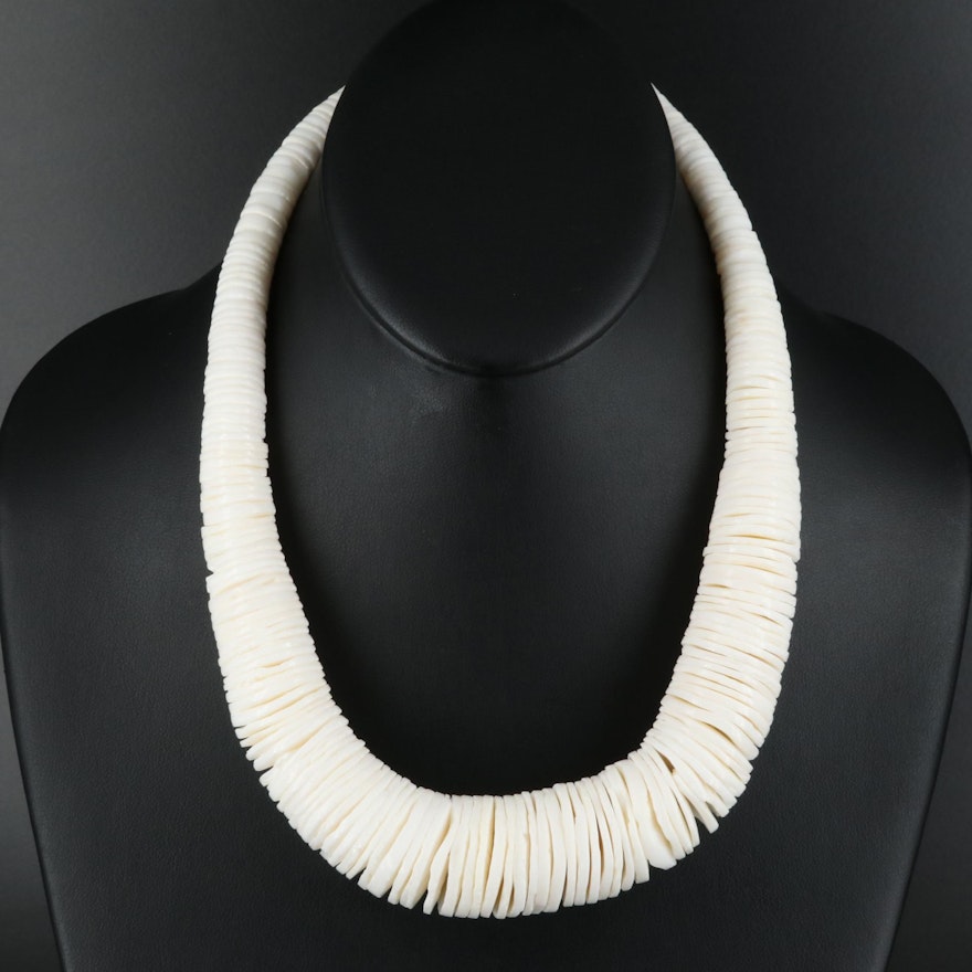 Graduated Shell Disc Necklace